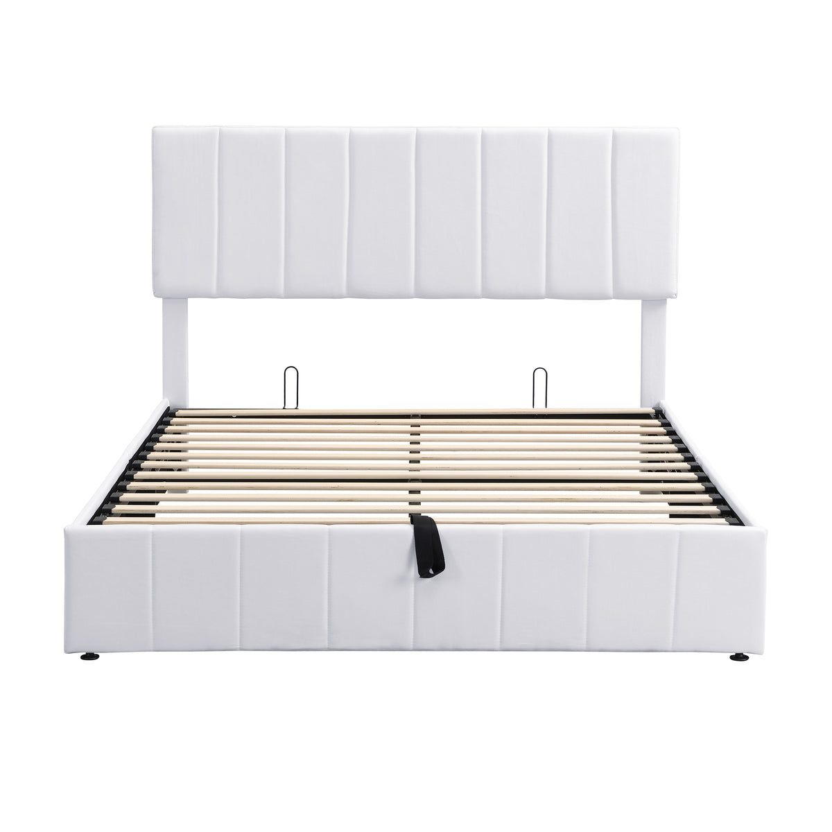 Linen Upholstered Platform Bed with Hydraulic Storage System