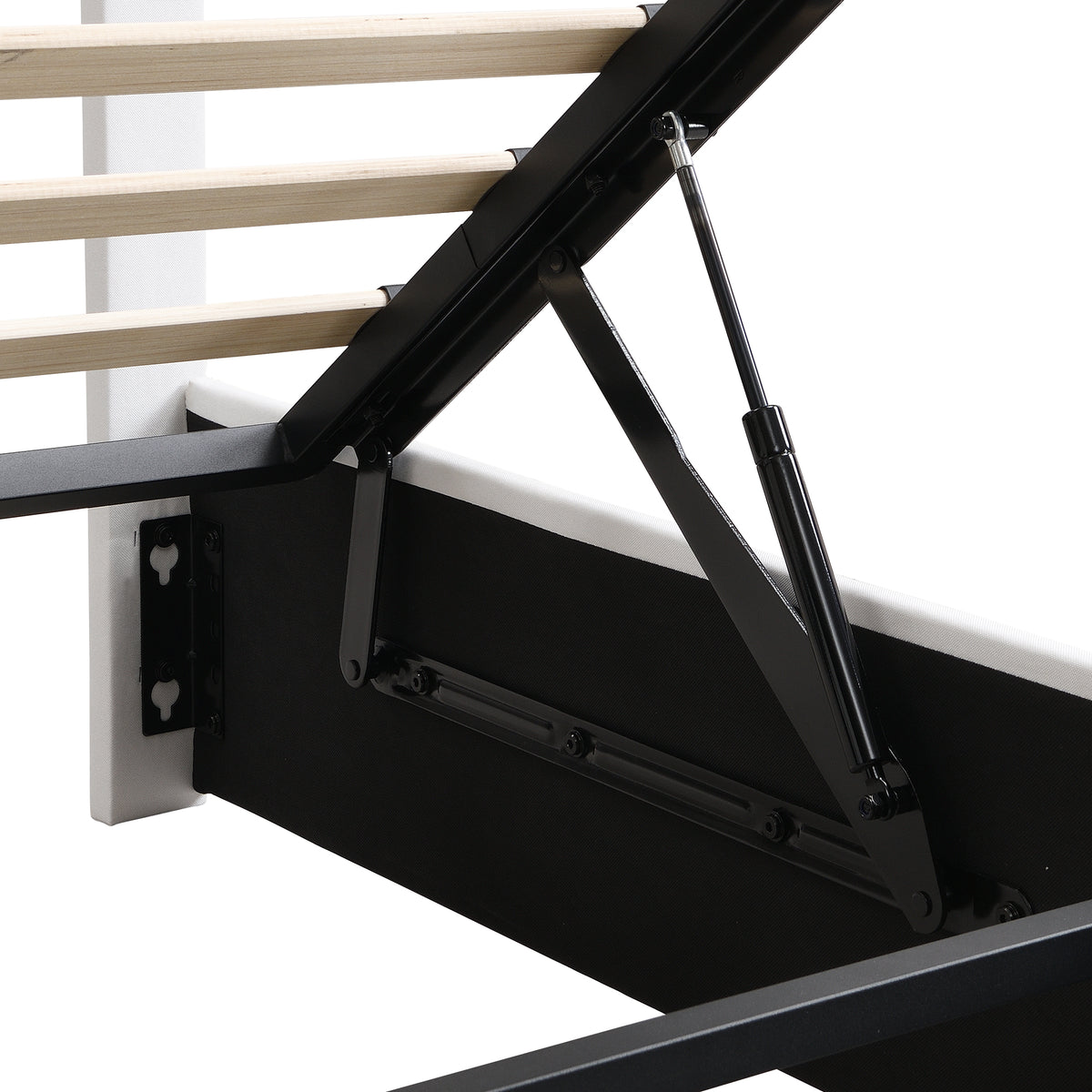 Linen Upholstered Platform Bed with Hydraulic Storage System