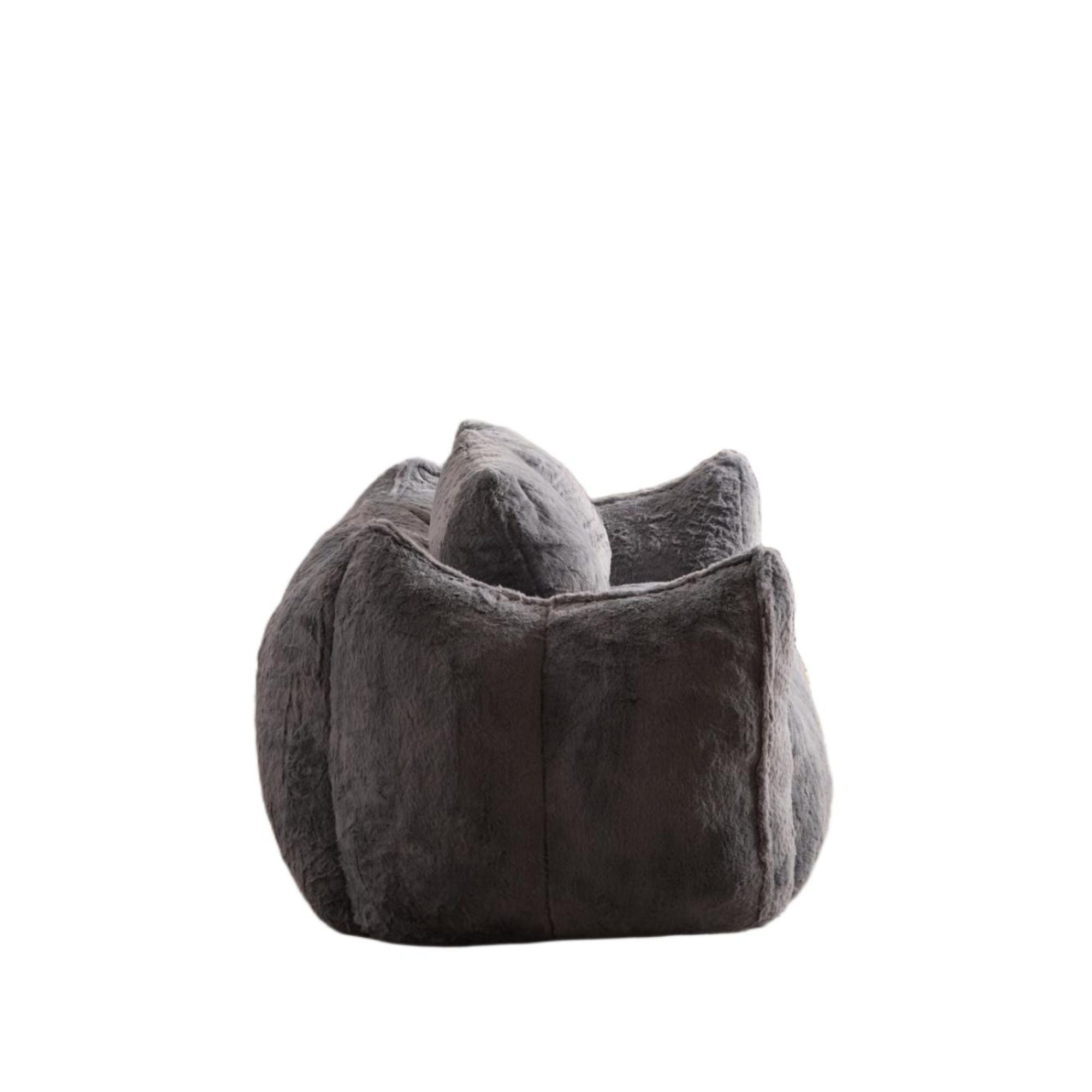 Giant 75" Faux Fur Bean Bag Couch 2 Seater Loveseat Sofa