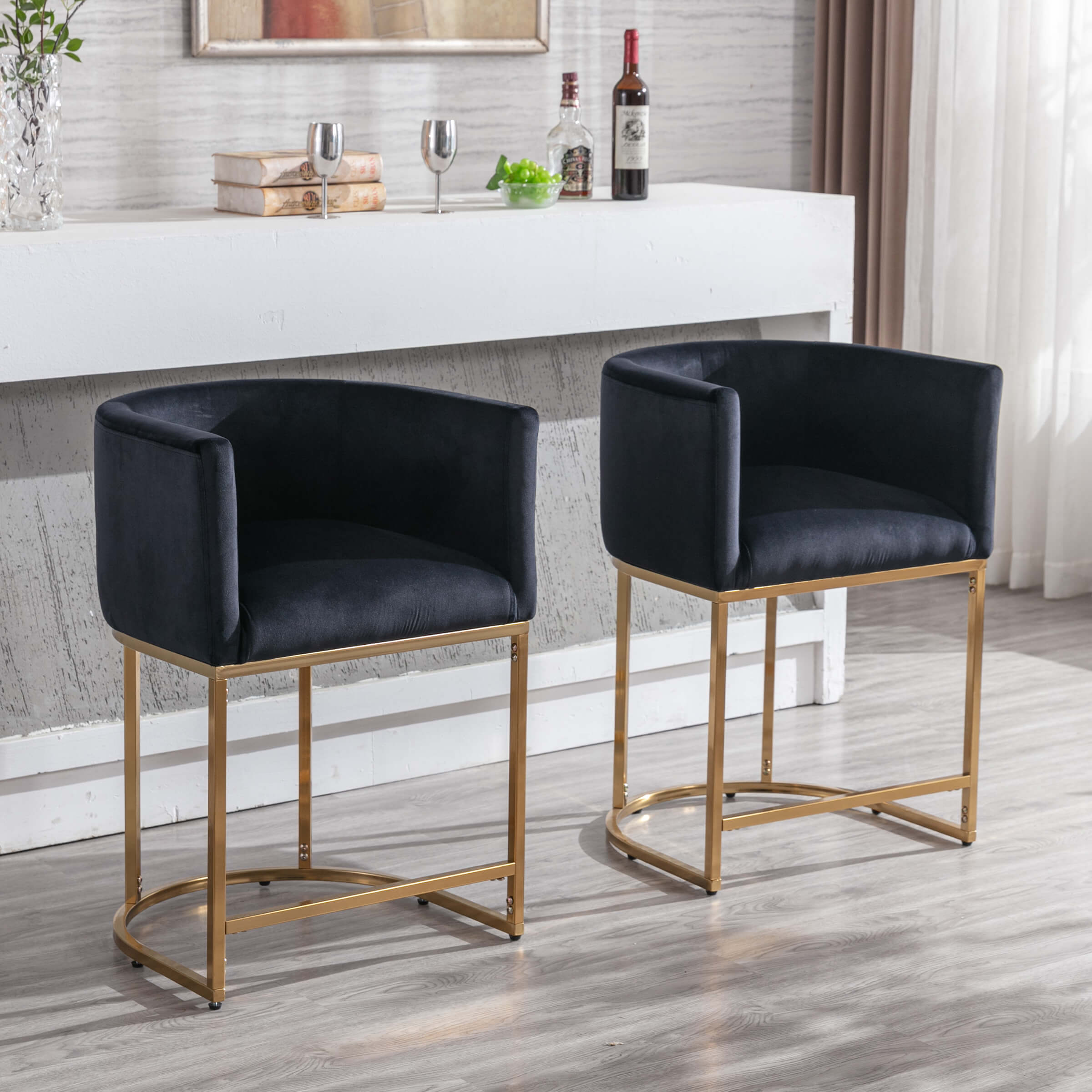 CHICAURA 24"H-32"H Metal Frame Counter Stool 1 PCS - 5690