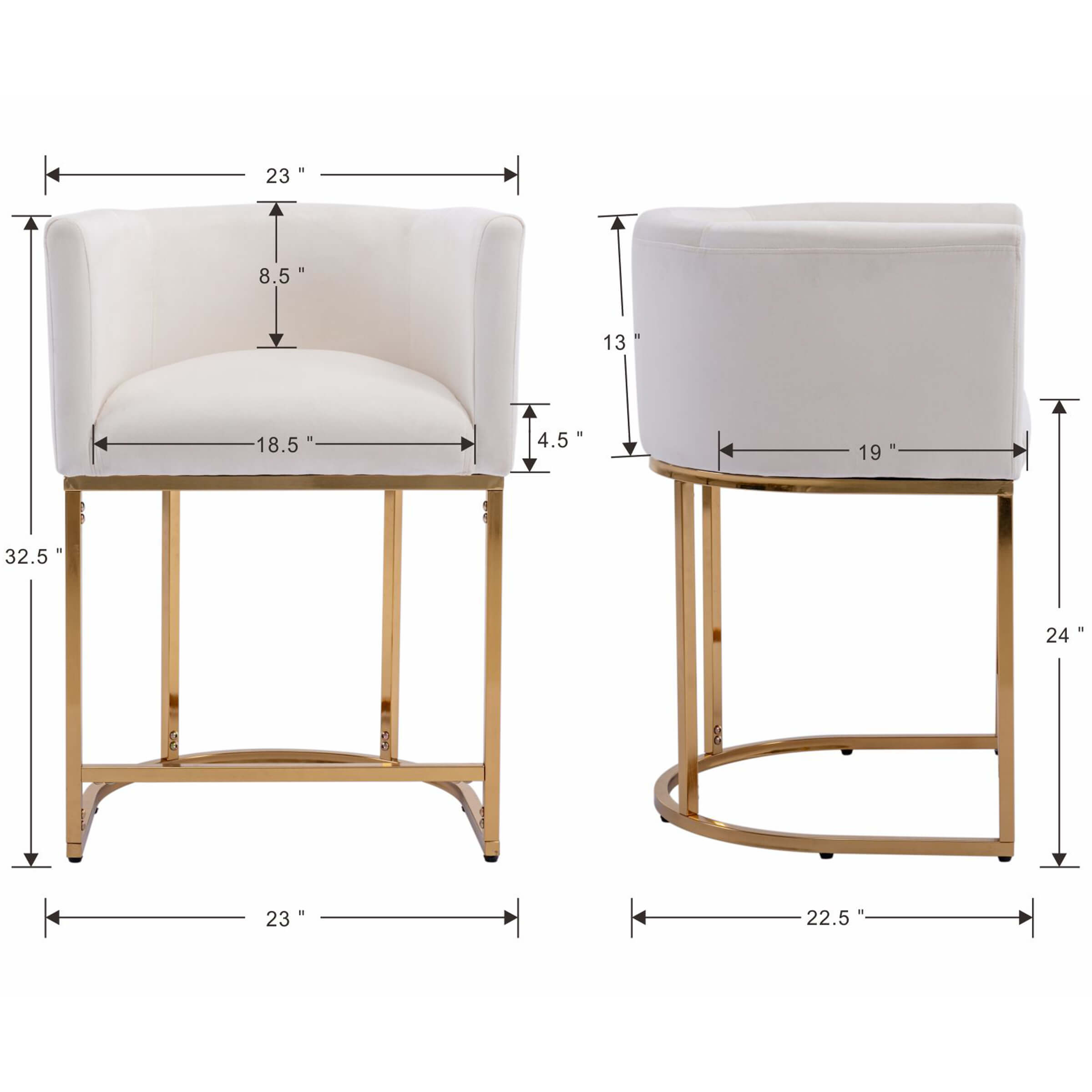 CHICAURA 24"H-32"H Metal Frame Counter Stool 1 PCS - 5690