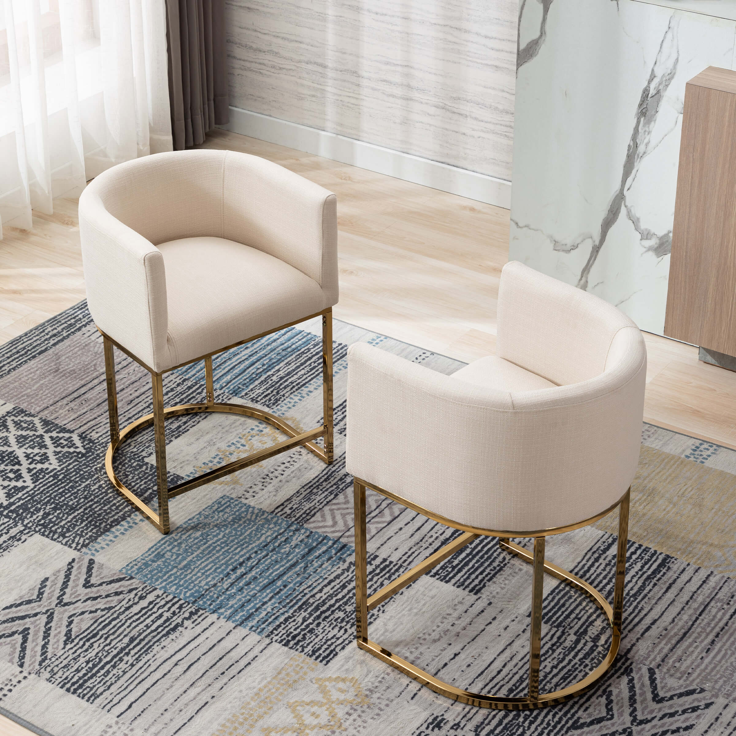 CHICAURA 24"H-32"H Metal Frame Counter Stool 1 PCS - 5690