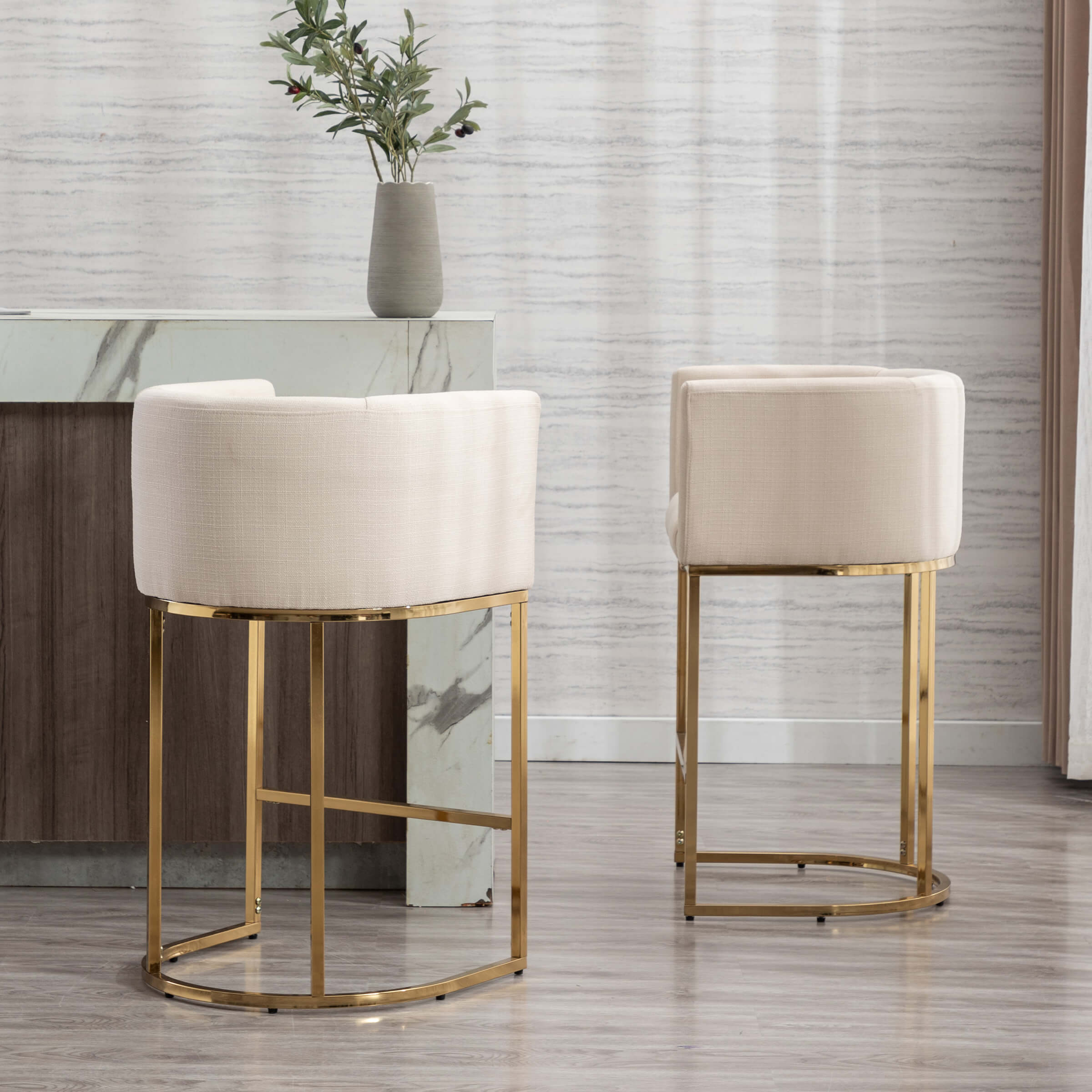 CHICAURA 24"H-32"H Metal Frame Counter Stool 1 PCS - 5690