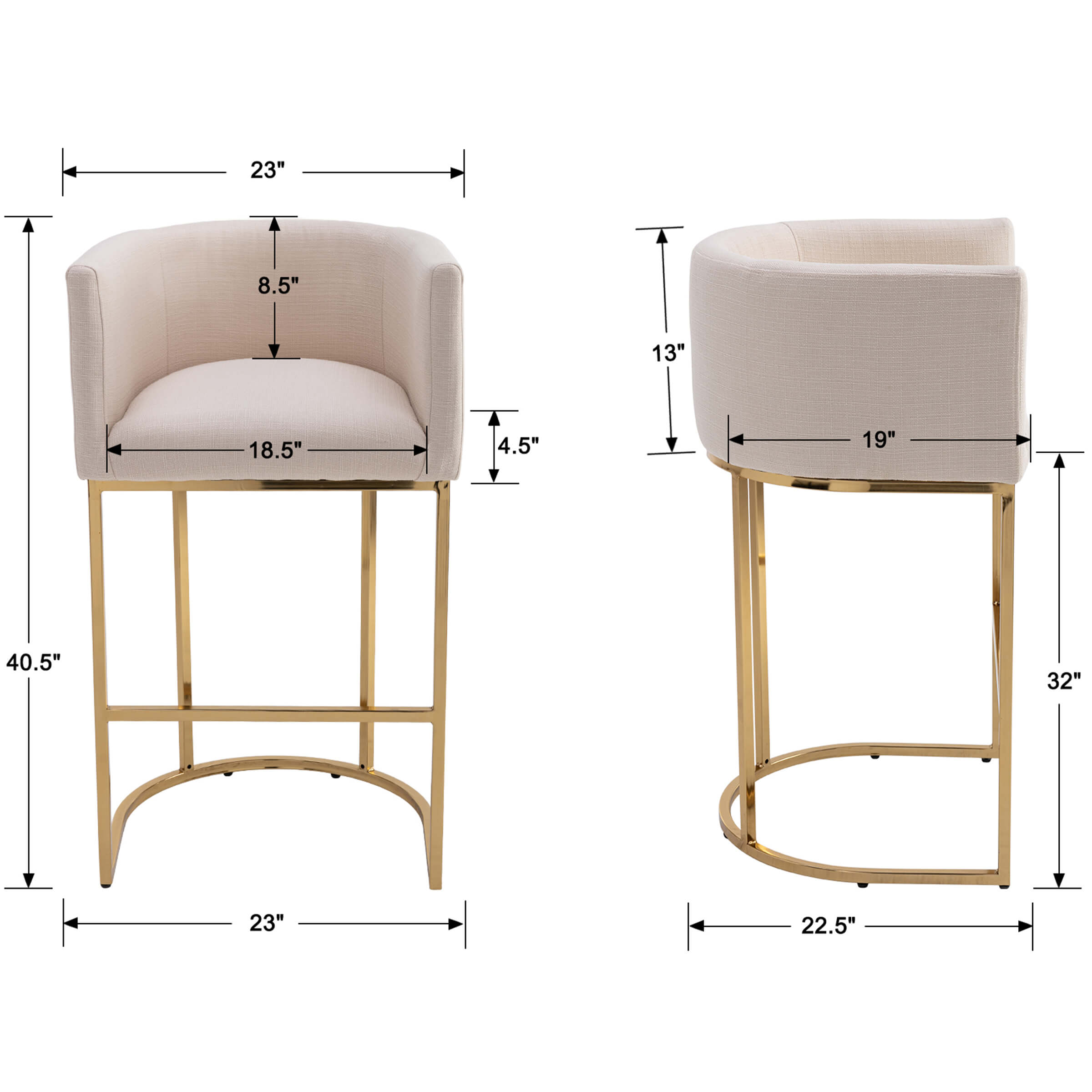 CHICAURA 24"H-32"H Metal Frame Counter Stool 1 PCS - 5690