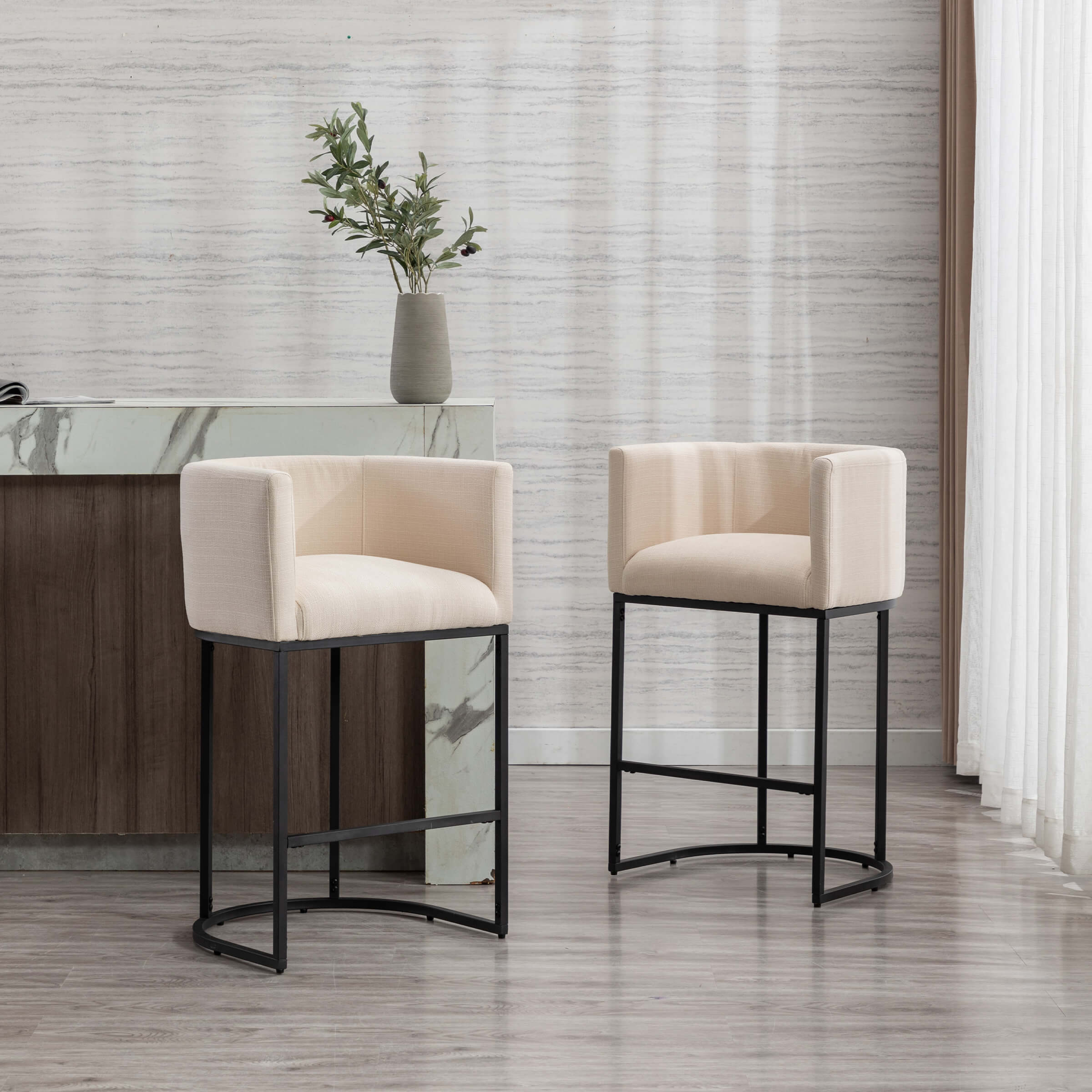 CHICAURA 24"H-32"H Metal Frame Counter Stool 1 PCS - 5690