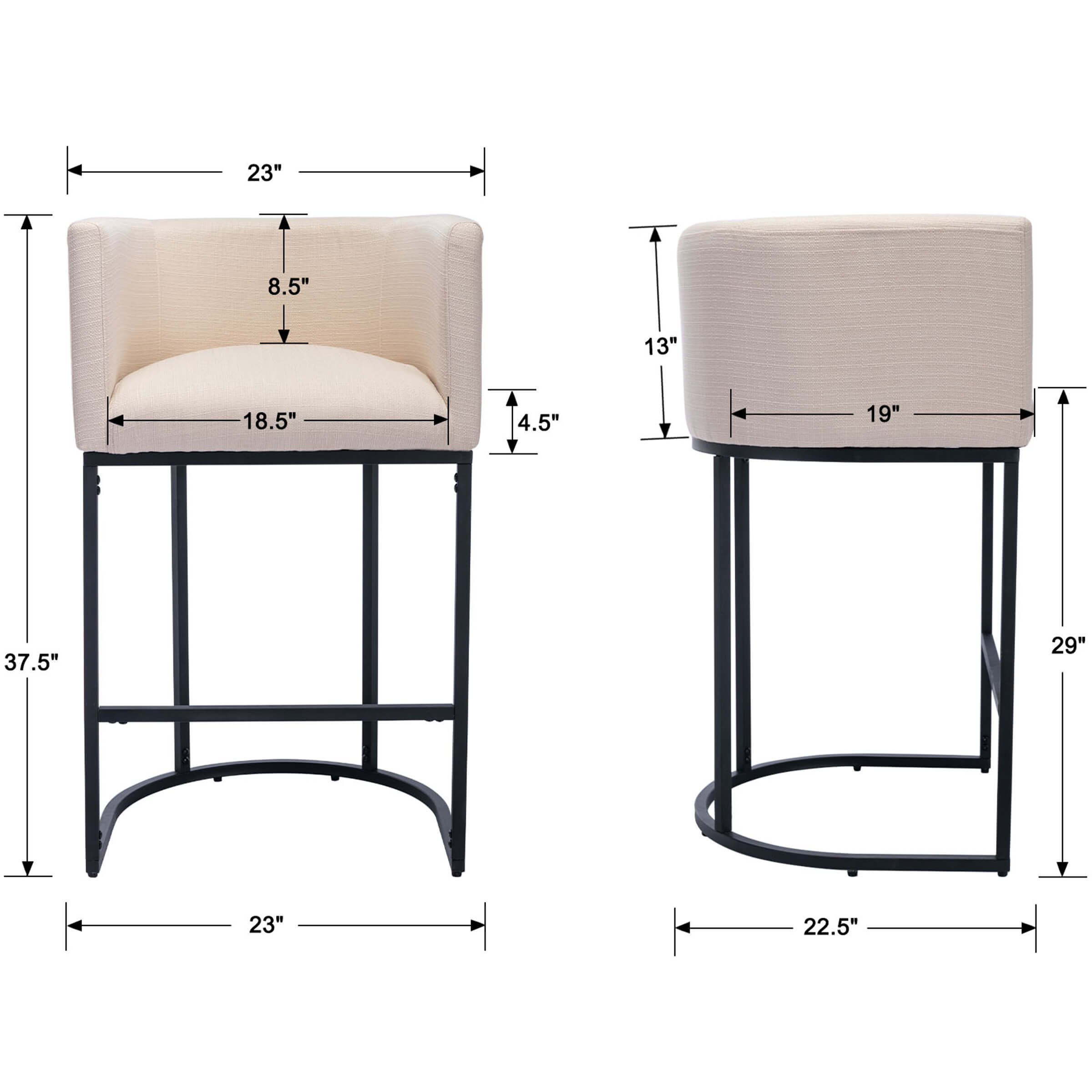 CHICAURA 24"H-32"H Metal Frame Counter Stool 1 PCS - 5690