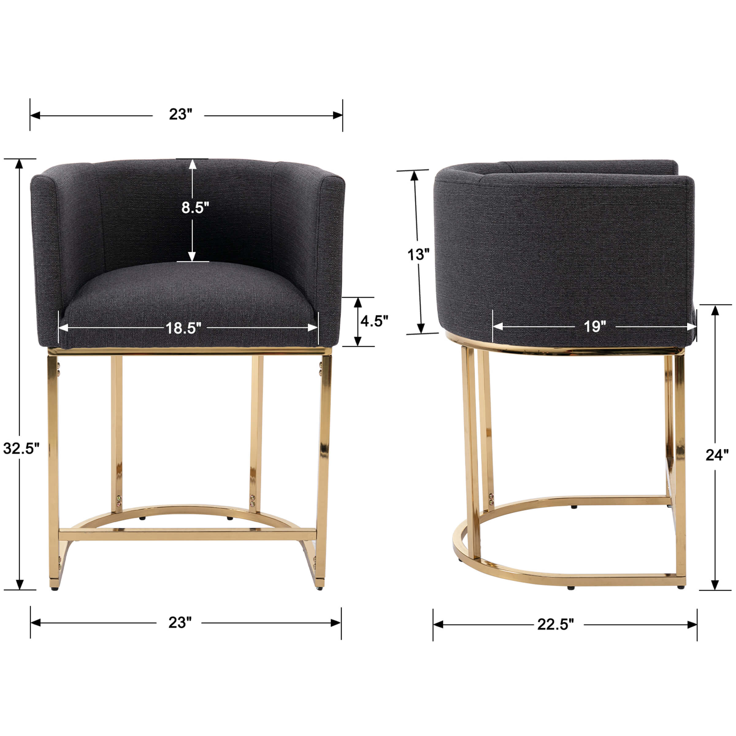 24"H-32"H Metal Frame Counter Stool 1 PCS - 5690