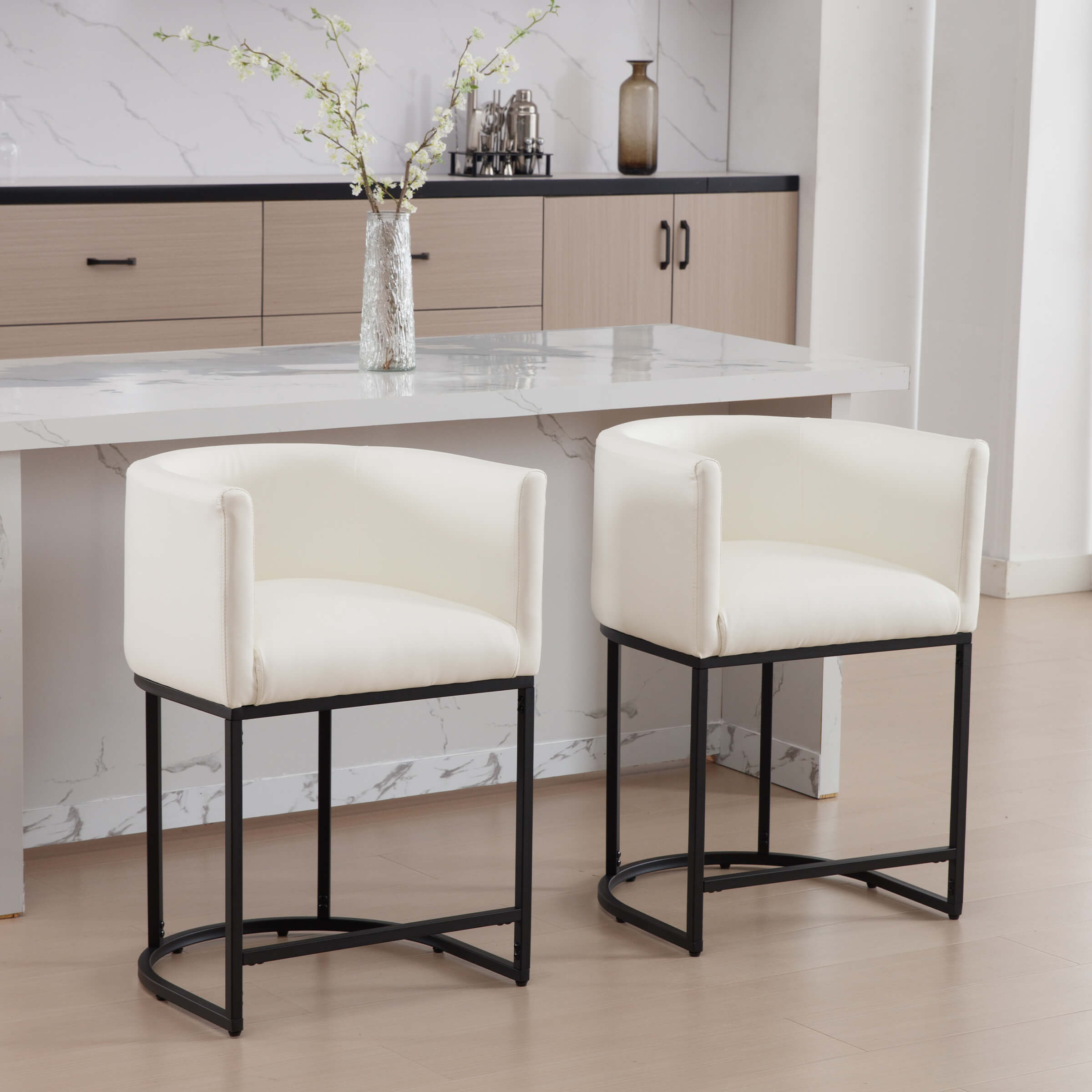 CHICAURA 24"H-32"H Metal Frame Counter Stool 1 PCS - 5690