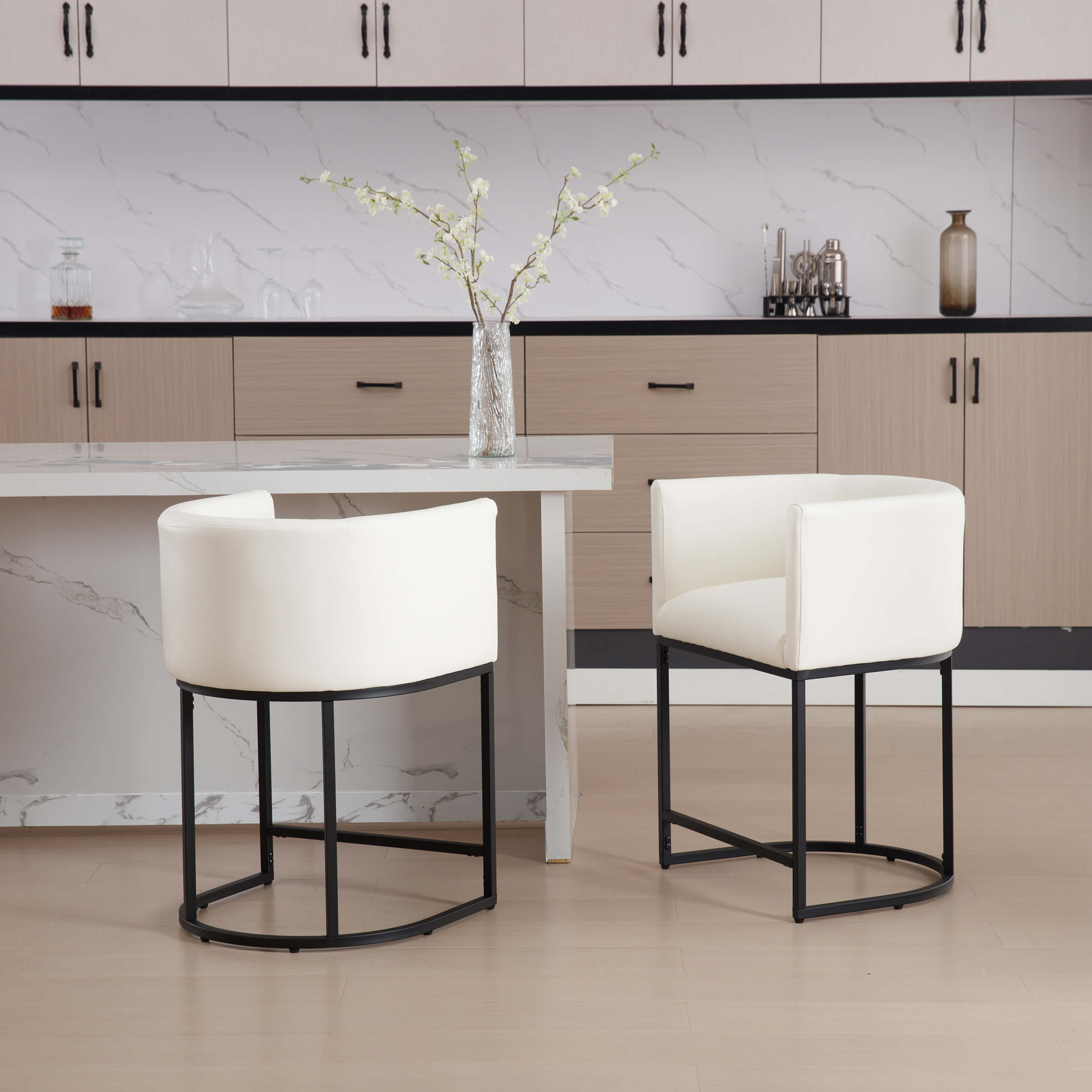 CHICAURA 24"H-32"H Metal Frame Counter Stool 1 PCS - 5690