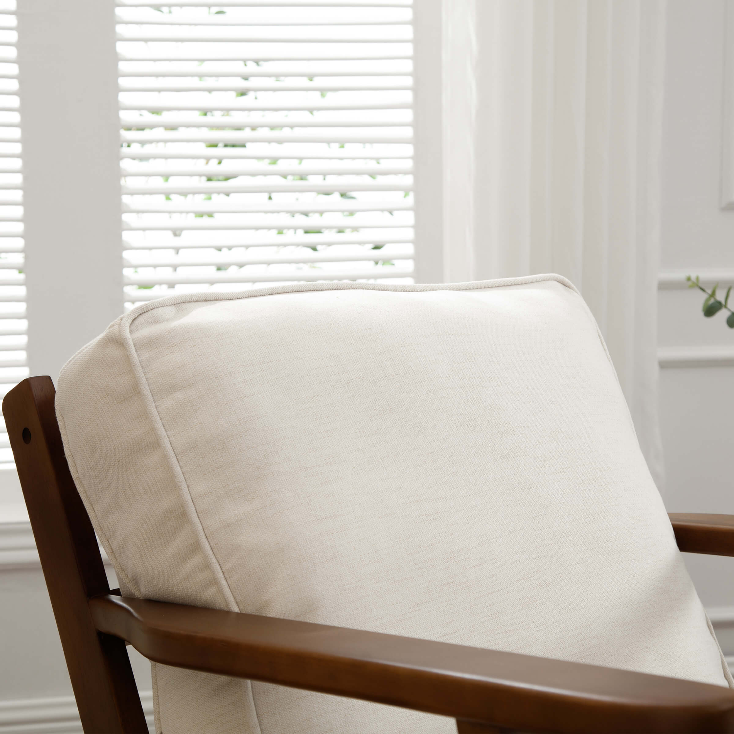 ROCITY Mid-Century Upholstered Armchair with Ottoman - 3649AO