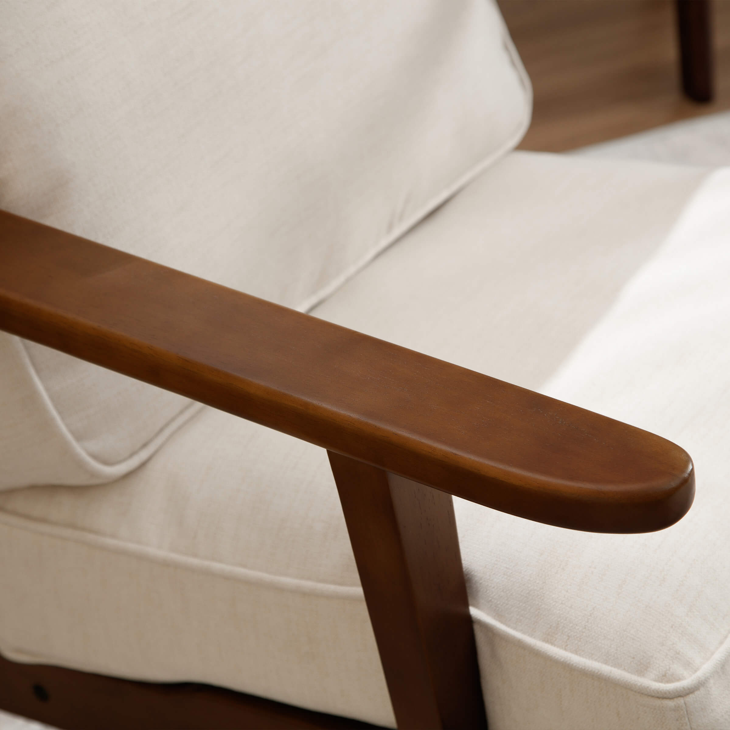 ROCITY Mid-Century Upholstered Armchair with Ottoman - 3649AO