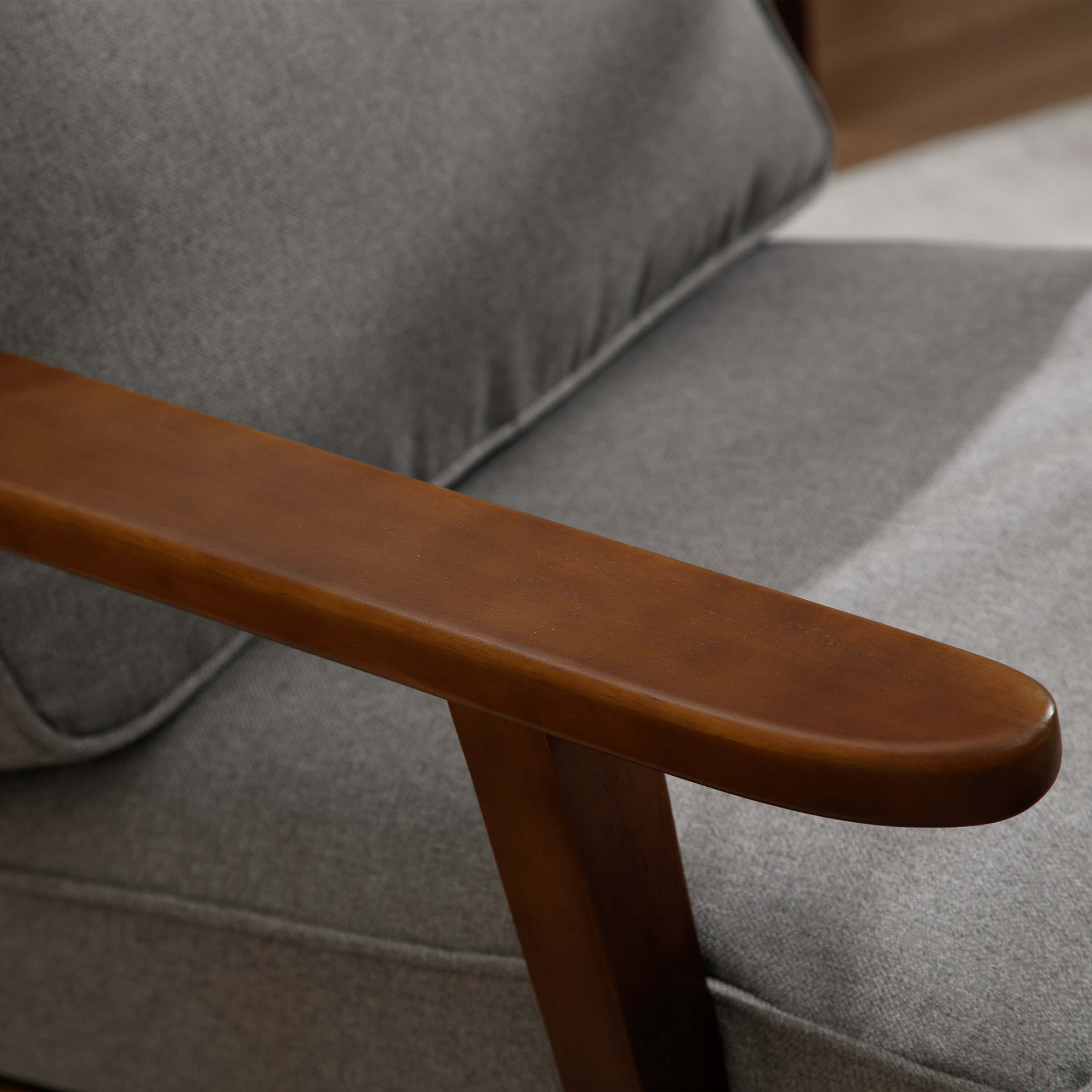 ROCITY Mid-Century Upholstered Armchair with Ottoman - 3649AO