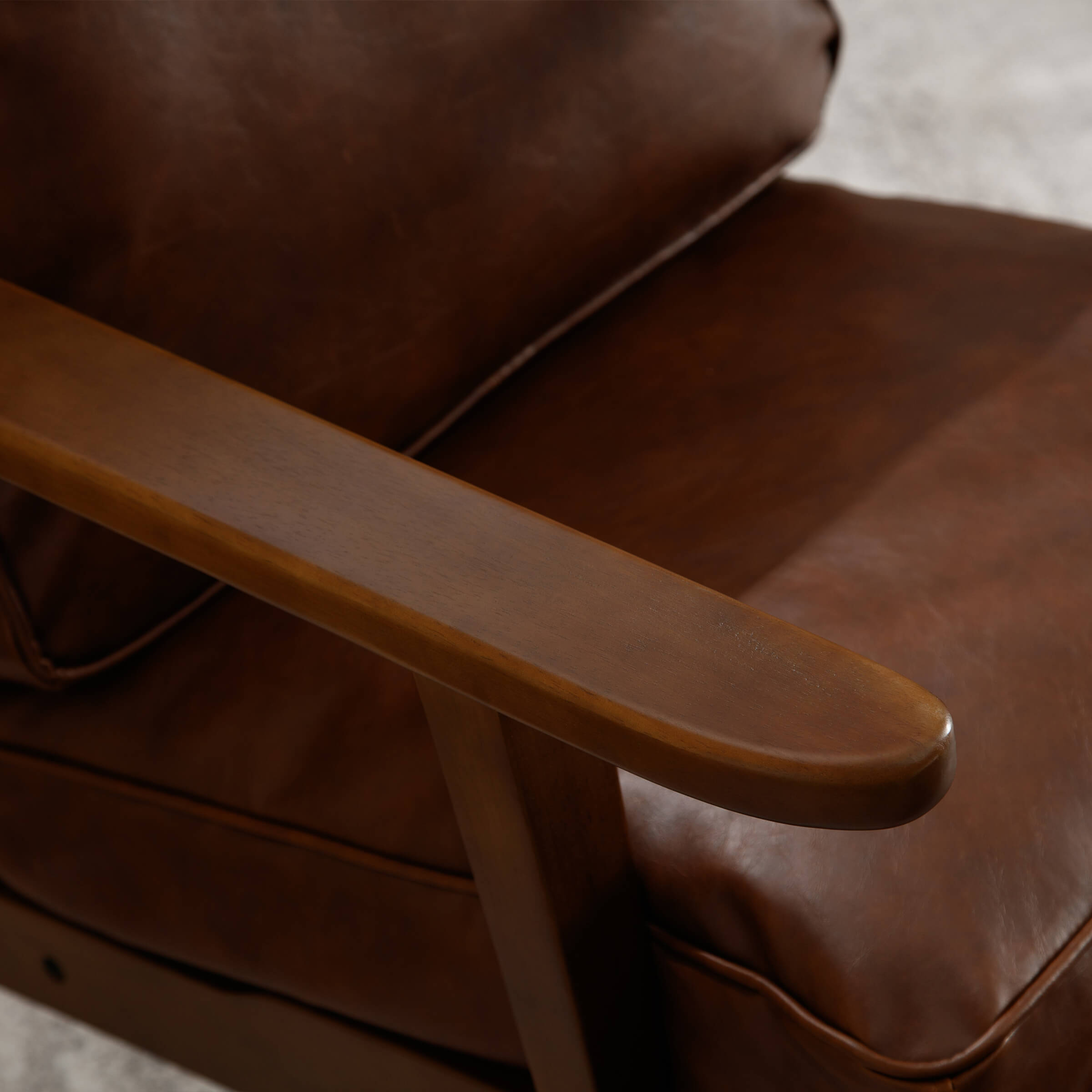 ROCITY Mid-Century Upholstered Armchair with Ottoman - 3649AO