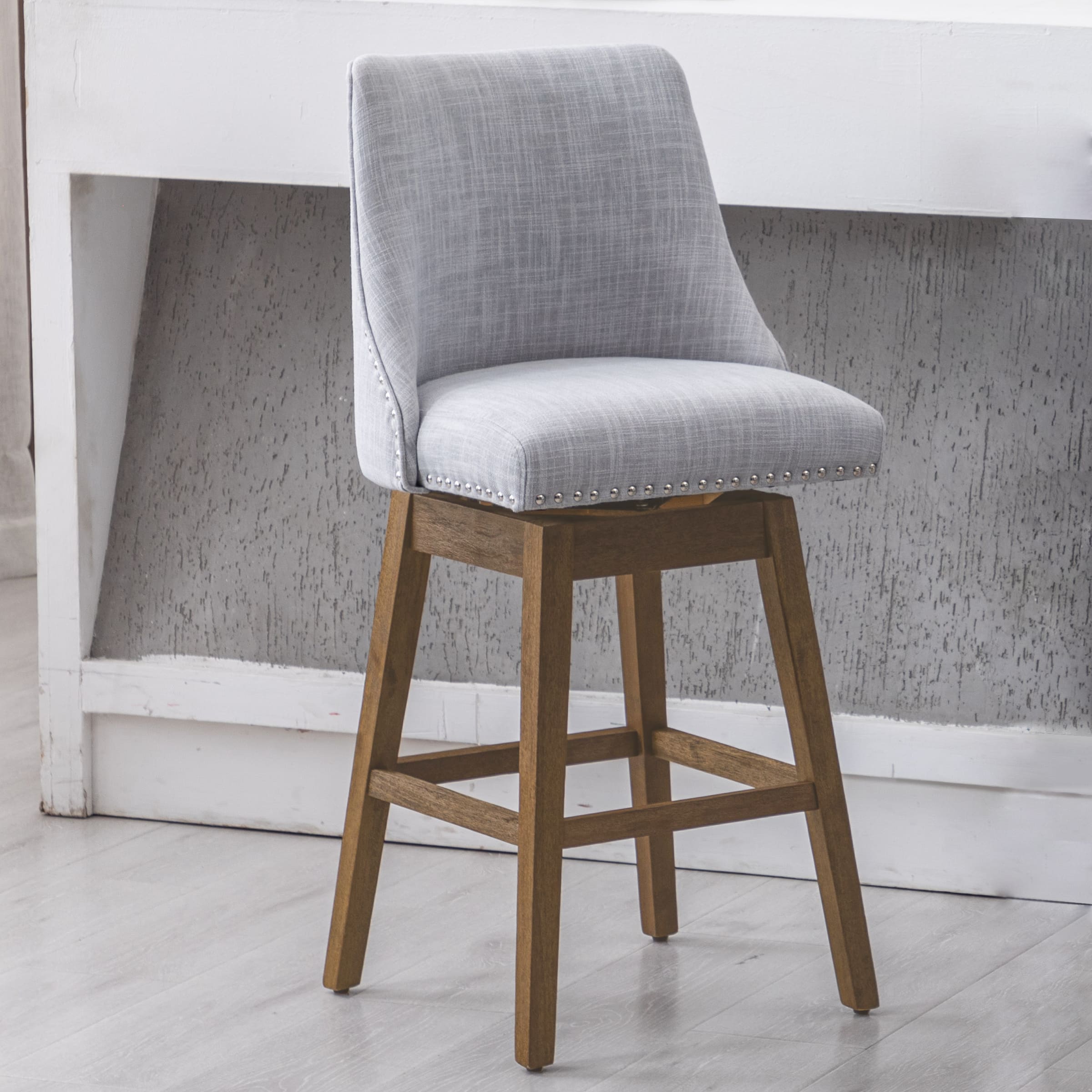 Kmax 27.5"H Mid-Century Counter Swivel Bar Stools - 6017