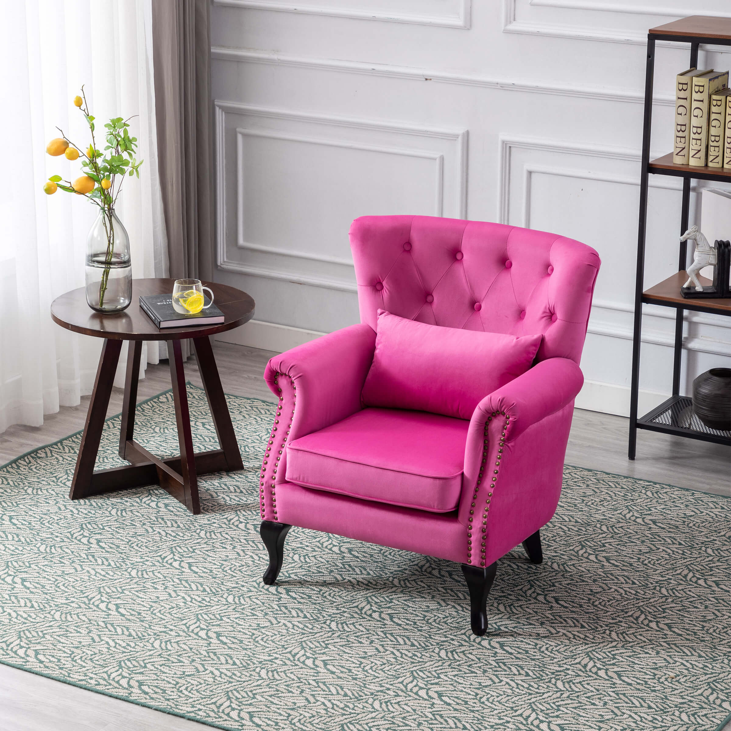 Kmax Wingback Tufted Accent Chair with Ottoman - XXX1AC