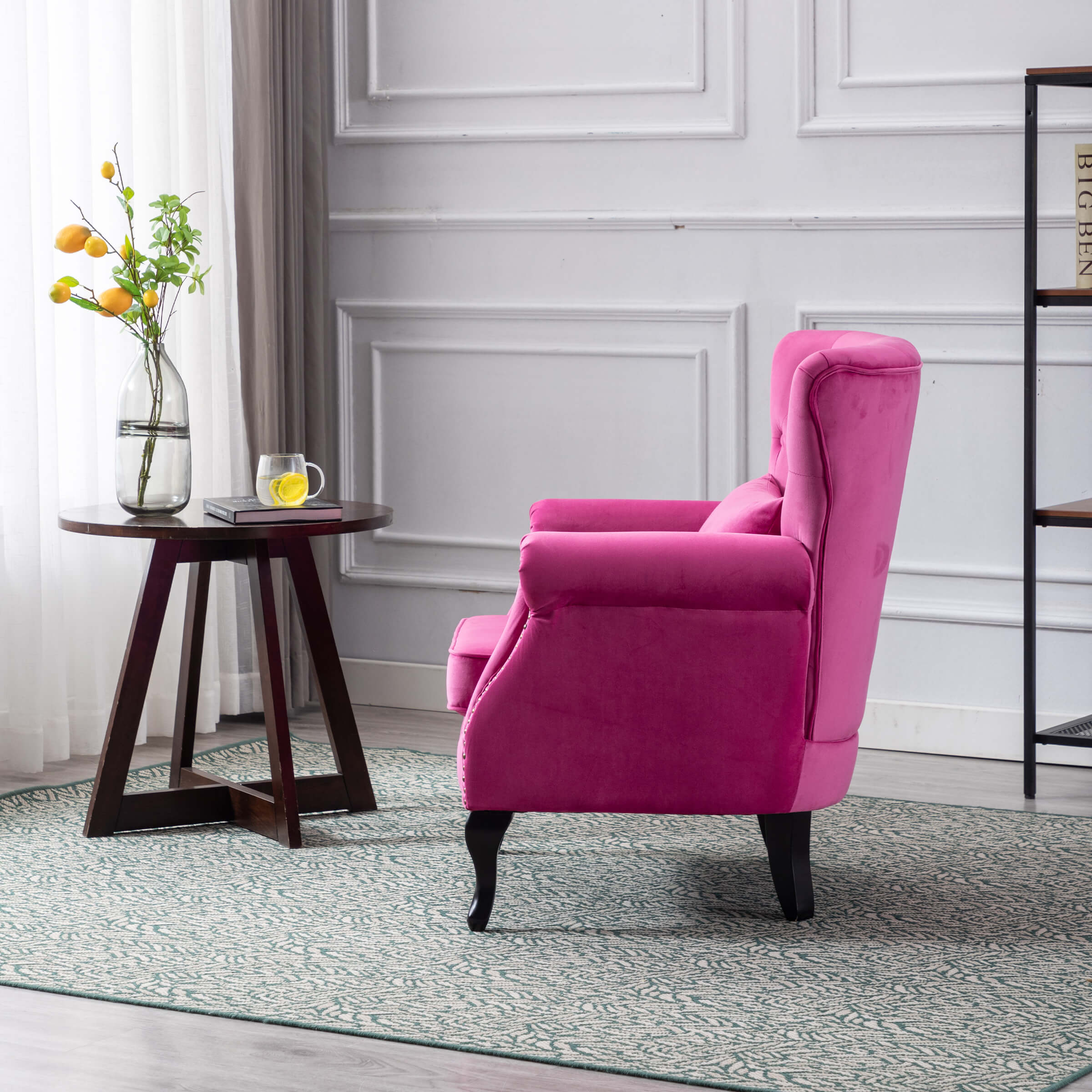 Kmax Wingback Tufted Accent Chair with Ottoman - XXX1AC