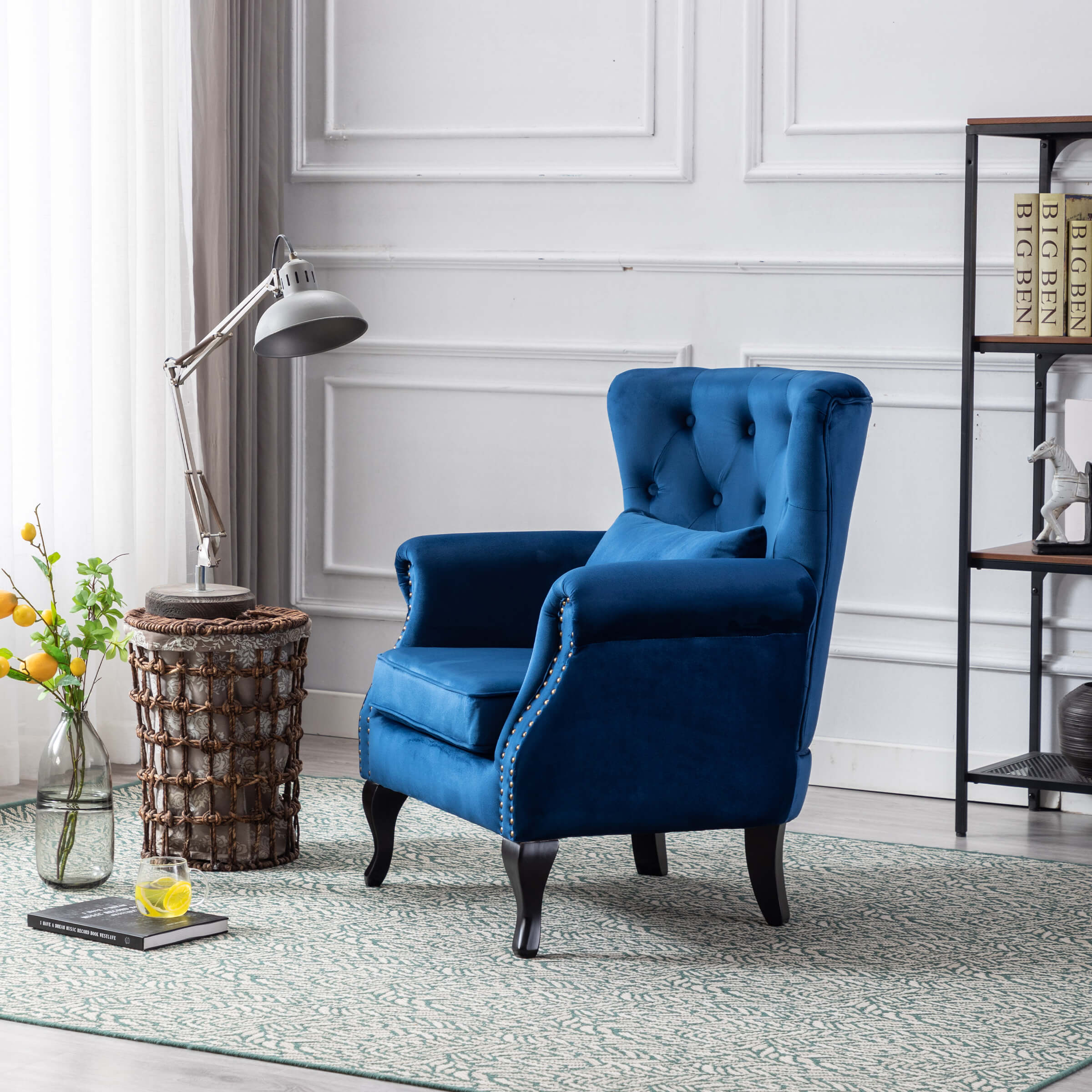 Kmax Wingback Tufted Accent Chair with Ottoman - XXX1AC