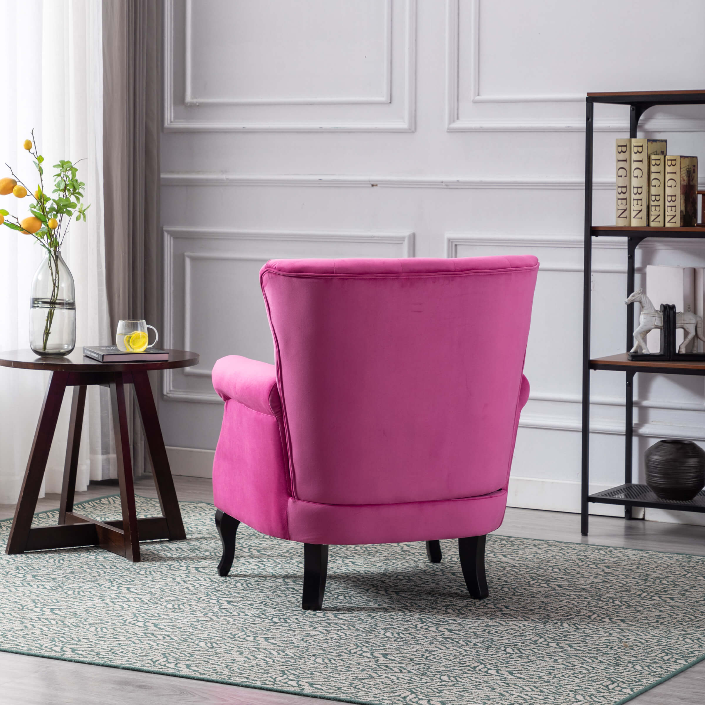 Kmax Wingback Tufted Accent Chair with Ottoman - XXX1AC