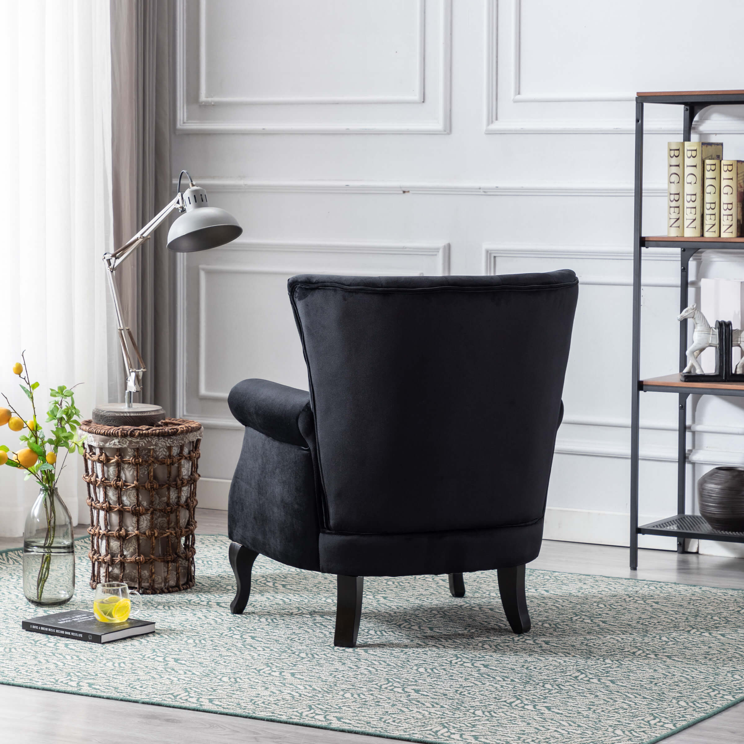 Kmax Wingback Tufted Accent Chair with Ottoman - XXX1AC