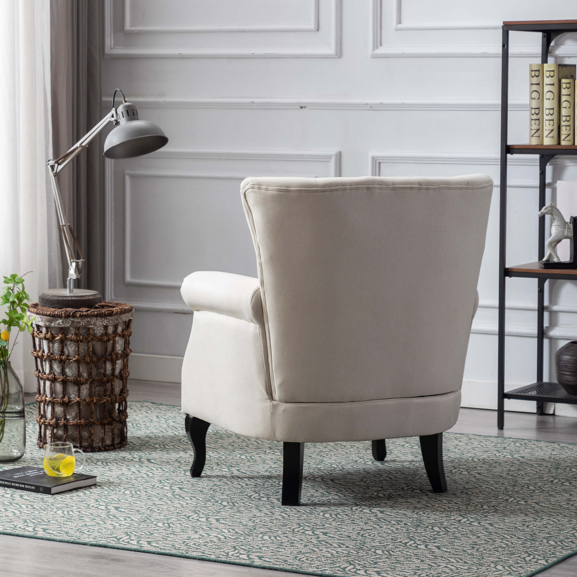 Kmax Wingback Tufted Accent Chair with Ottoman - XXX1AC