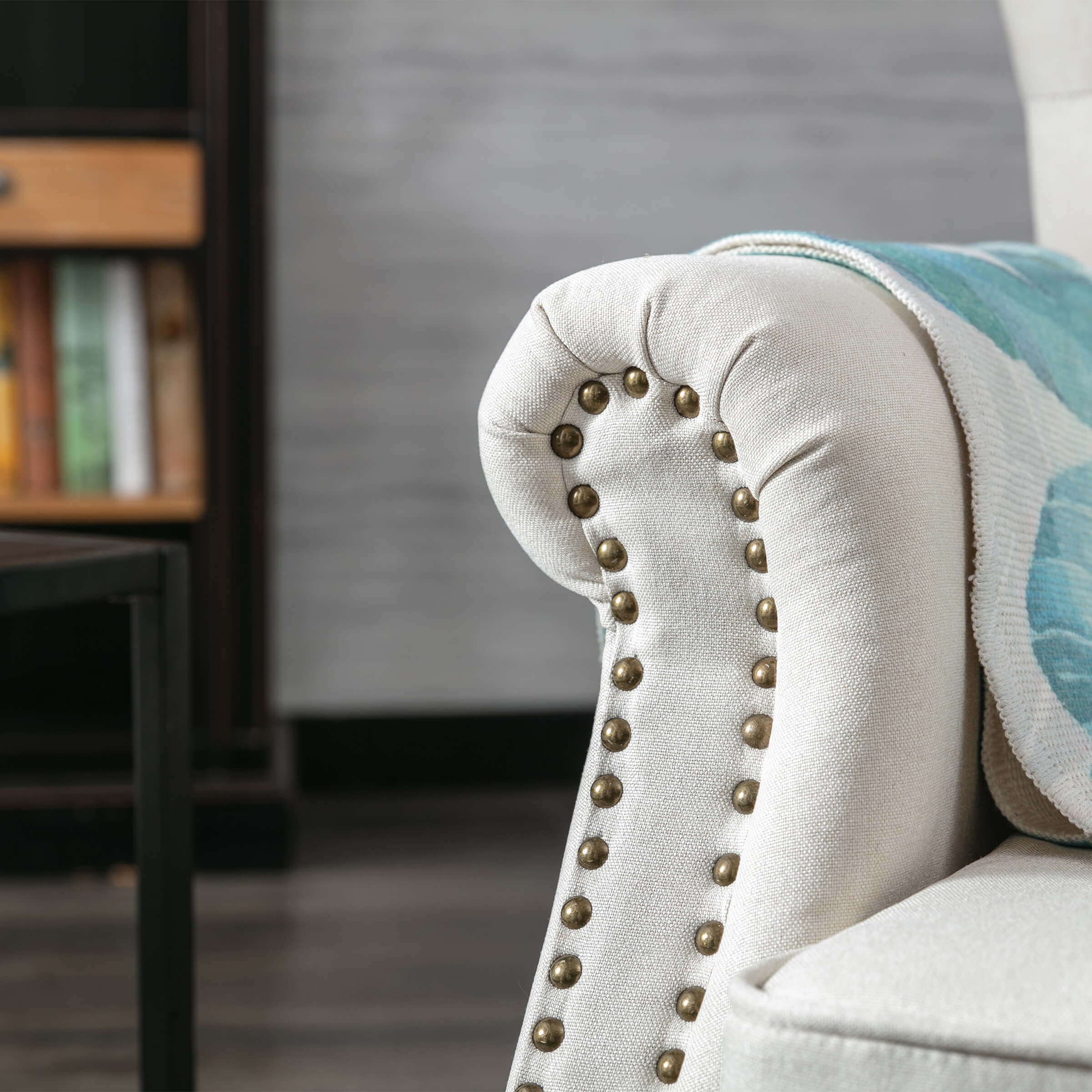 Kmax Wingback Tufted Accent Chair with Ottoman - XXX1AC