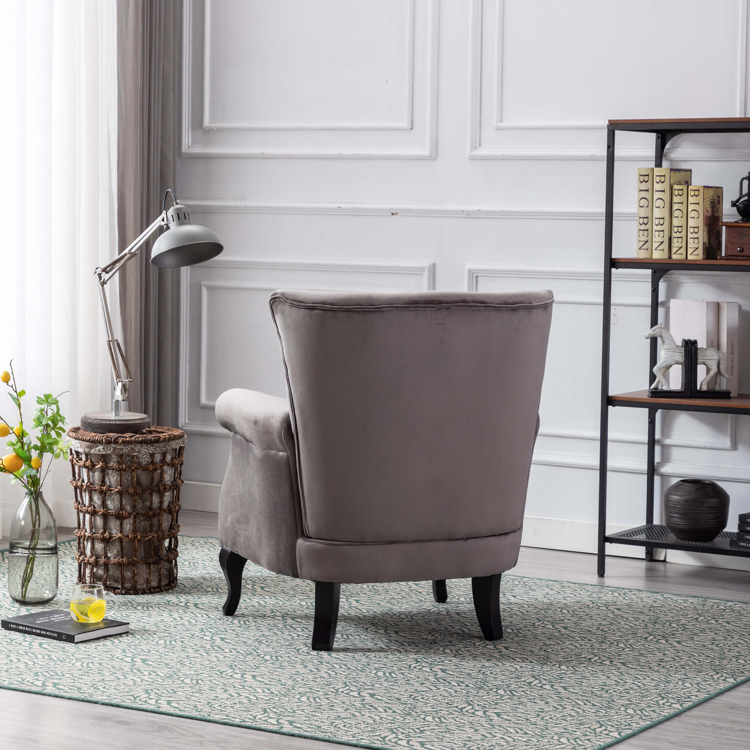 Kmax Wingback Tufted Accent Chair with Ottoman - XXX1AC