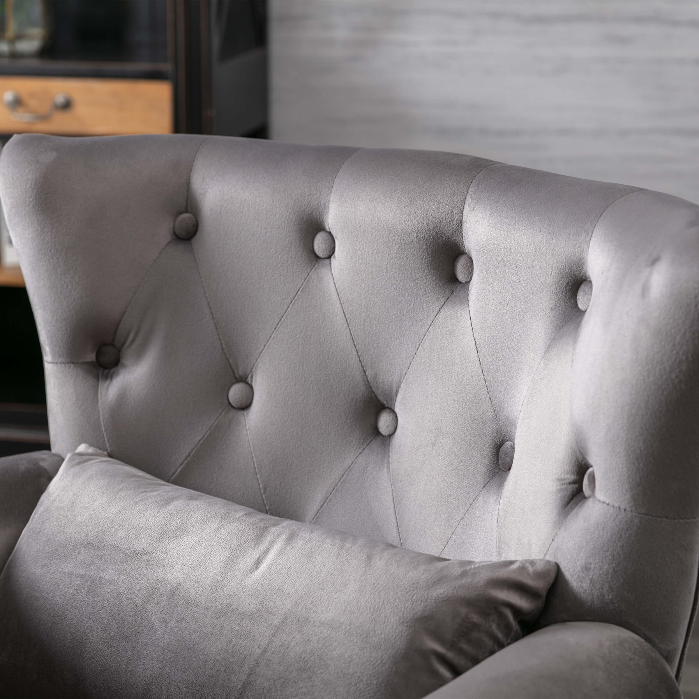 Kmax Wingback Tufted Accent Chair with Ottoman - XXX1AC