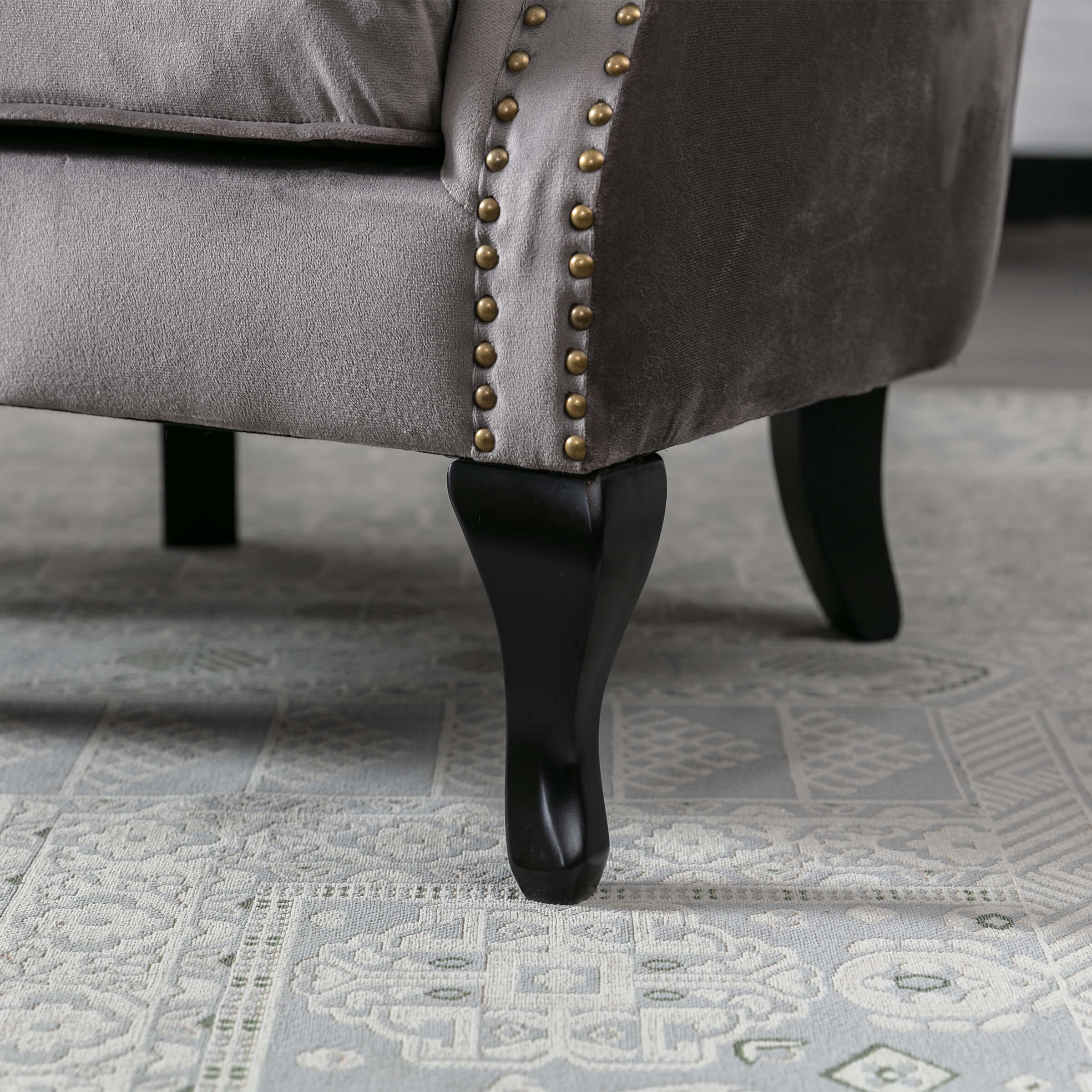 Kmax Wingback Tufted Accent Chair with Ottoman - XXX1AC