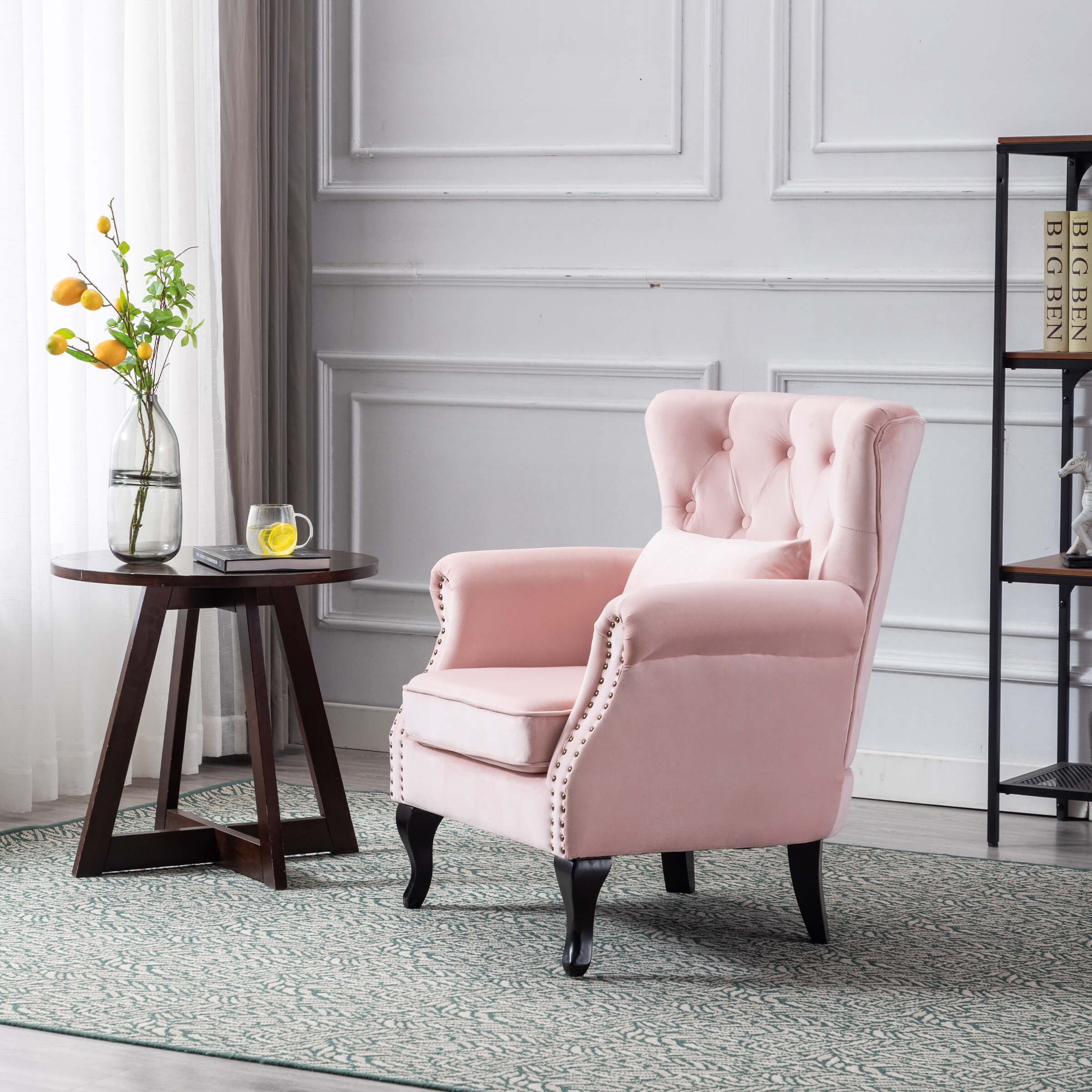 Kmax Wingback Tufted Accent Chair with Ottoman - XXX1AC