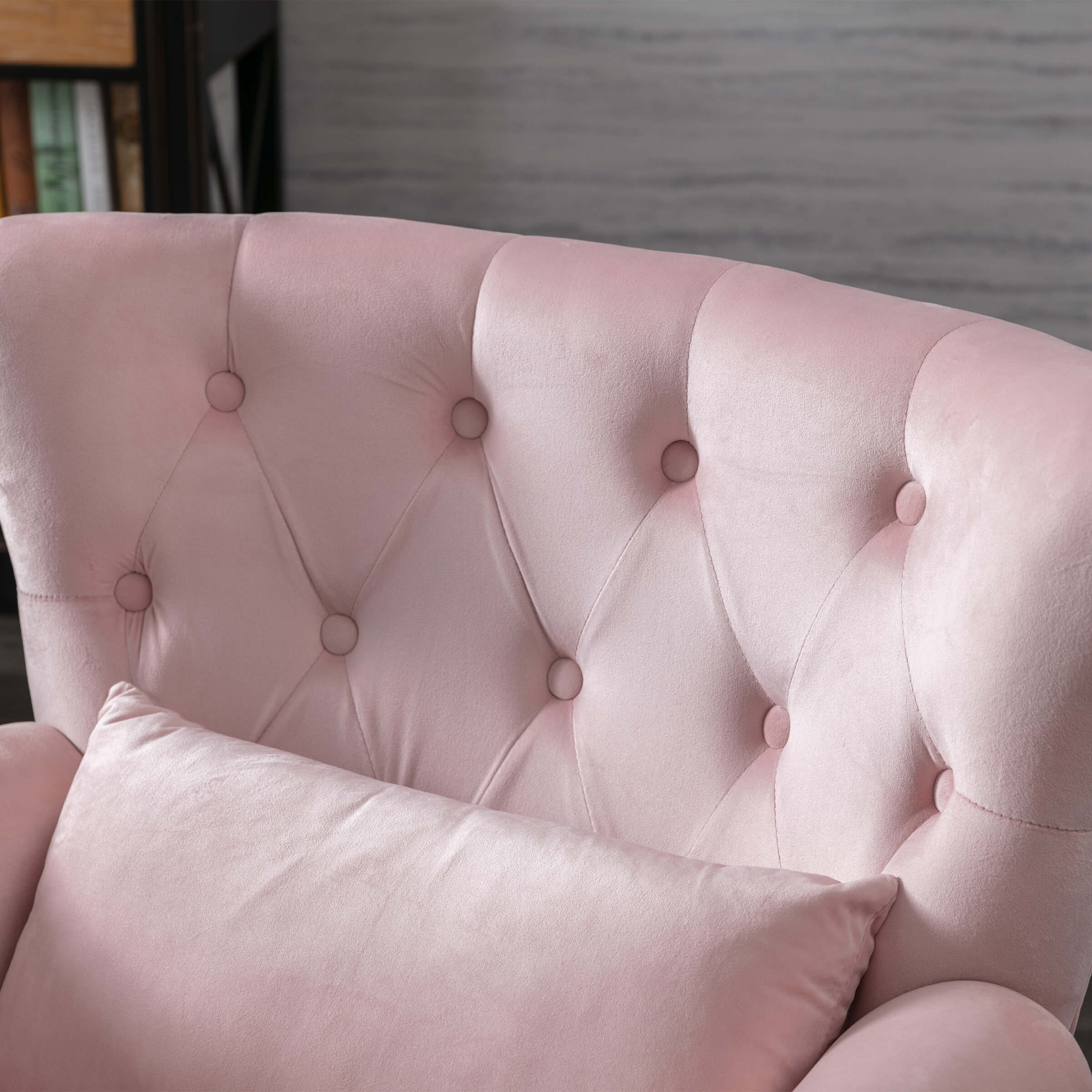 Kmax Wingback Tufted Accent Chair with Ottoman - XXX1AC