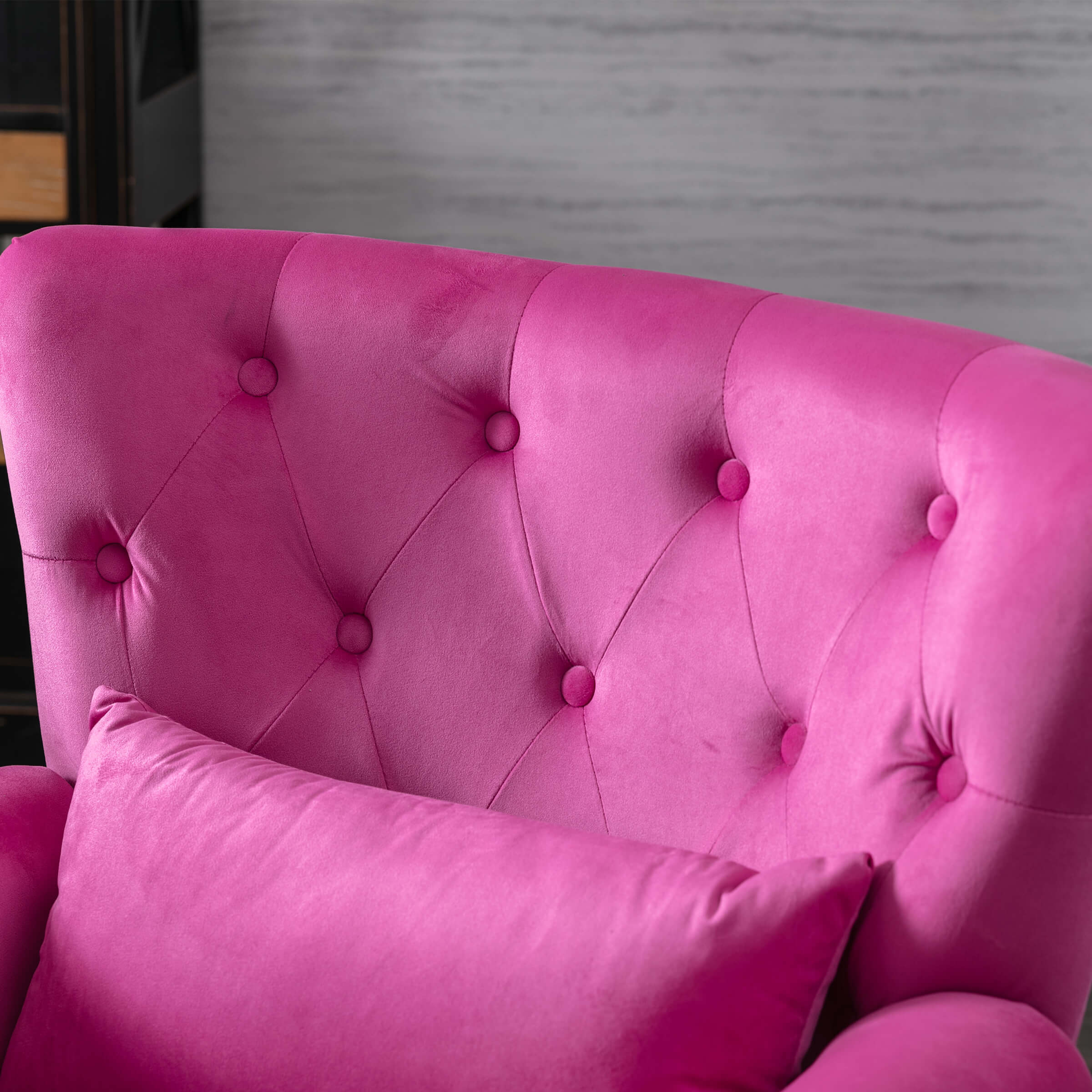 Kmax Wingback Tufted Accent Chair with Ottoman - XXX1AC