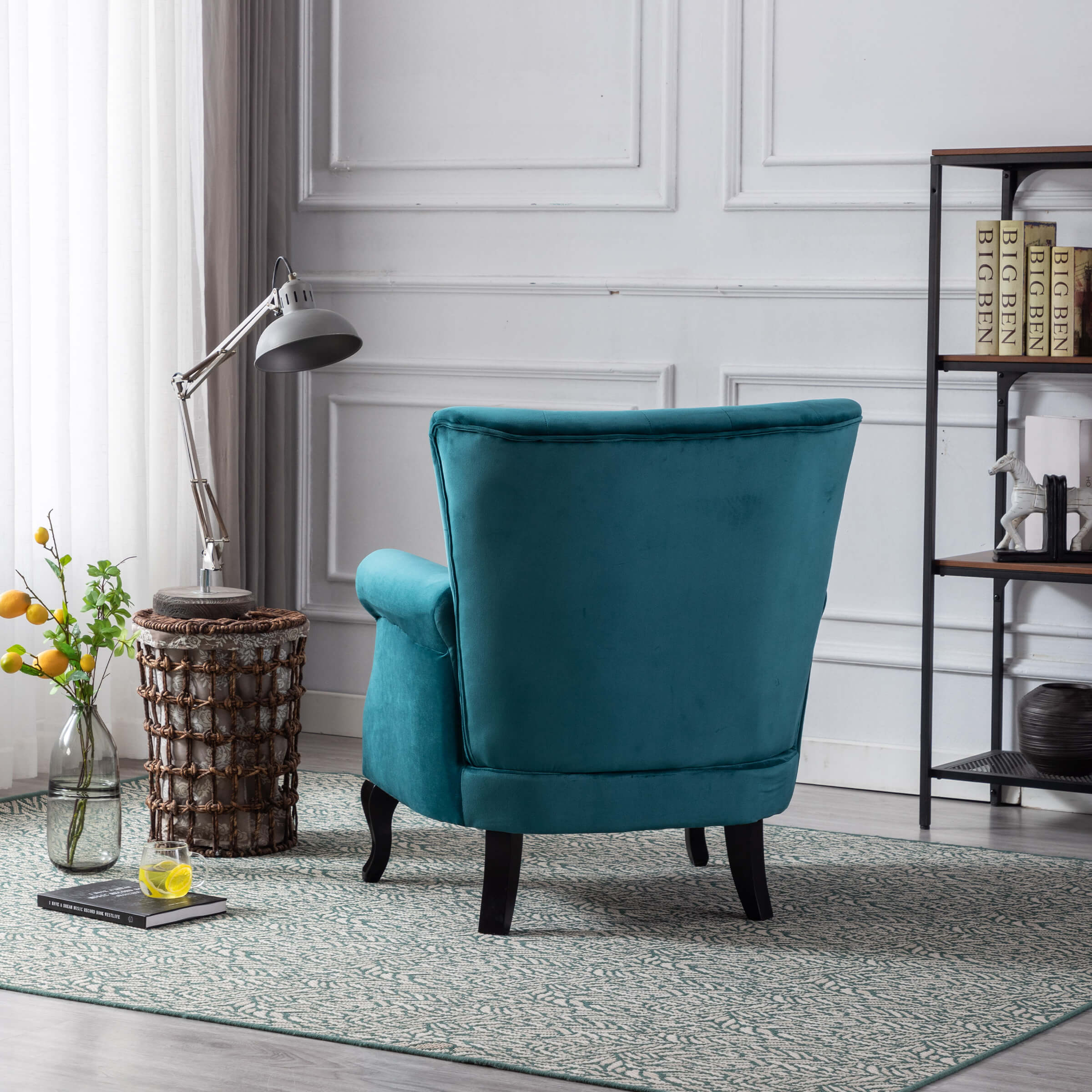 Kmax Wingback Tufted Accent Chair with Ottoman - XXX1AC