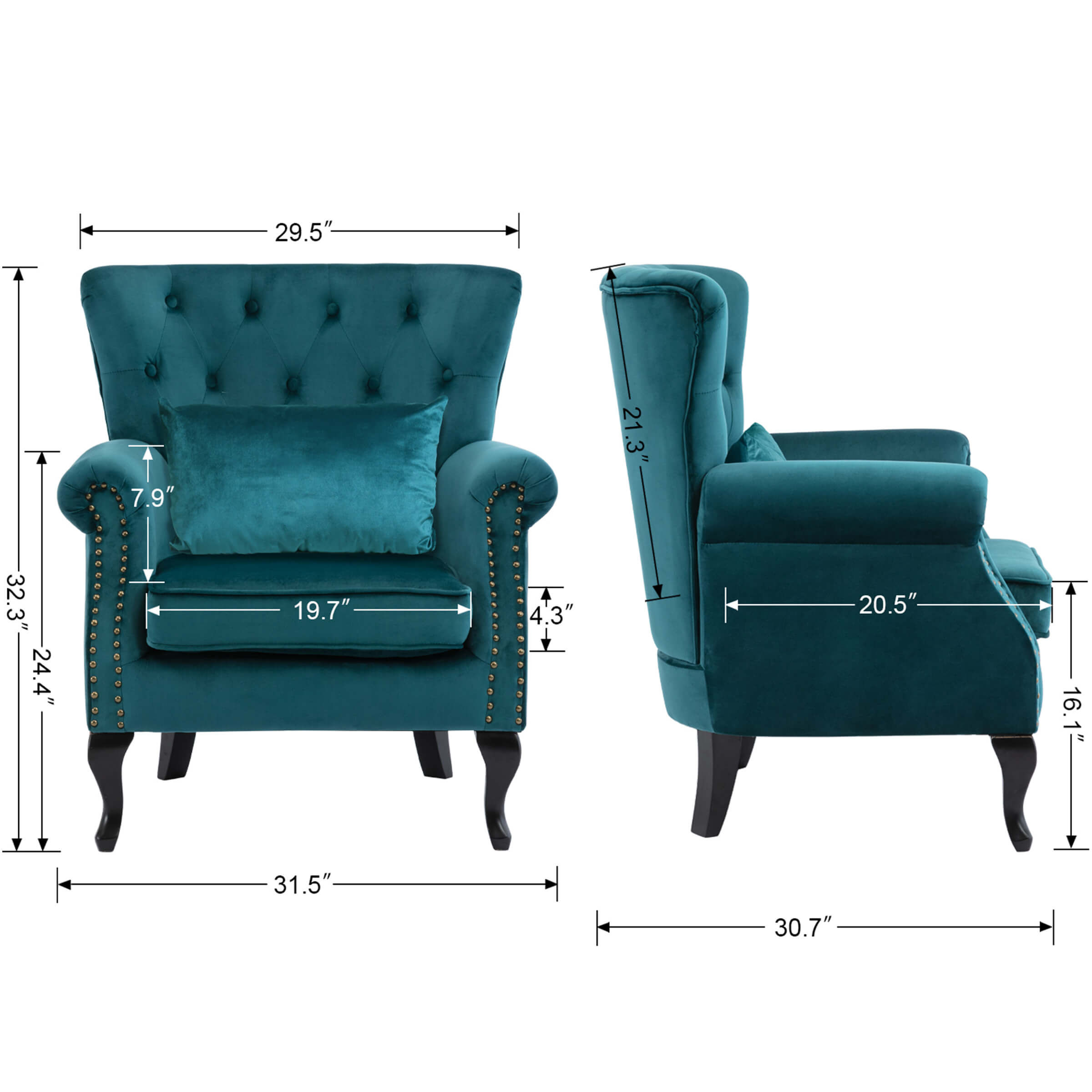 Kmax Wingback Tufted Accent Chair with Ottoman - XXX1AC