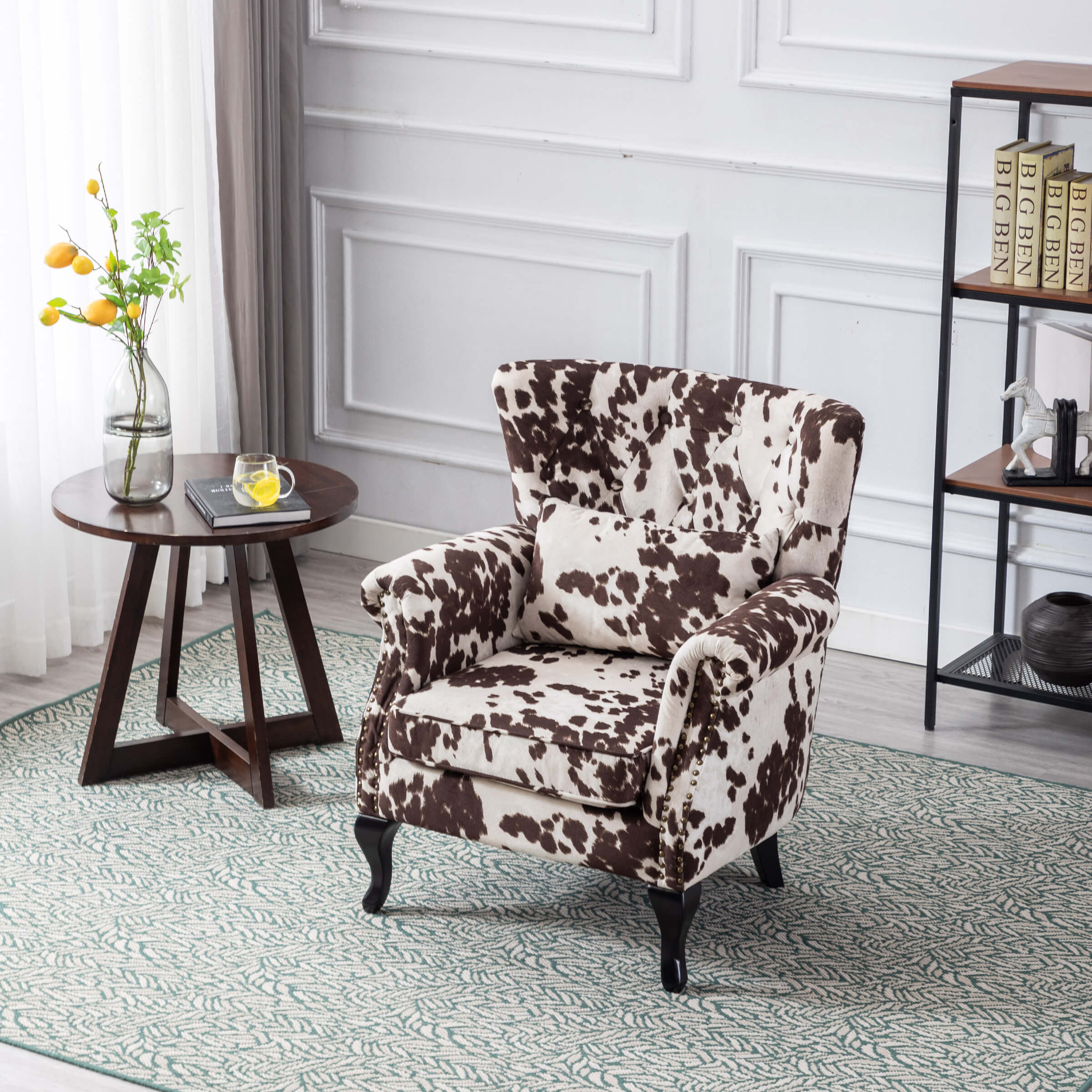 Kmax Wingback Tufted Accent Chair with Ottoman - XXX1AC