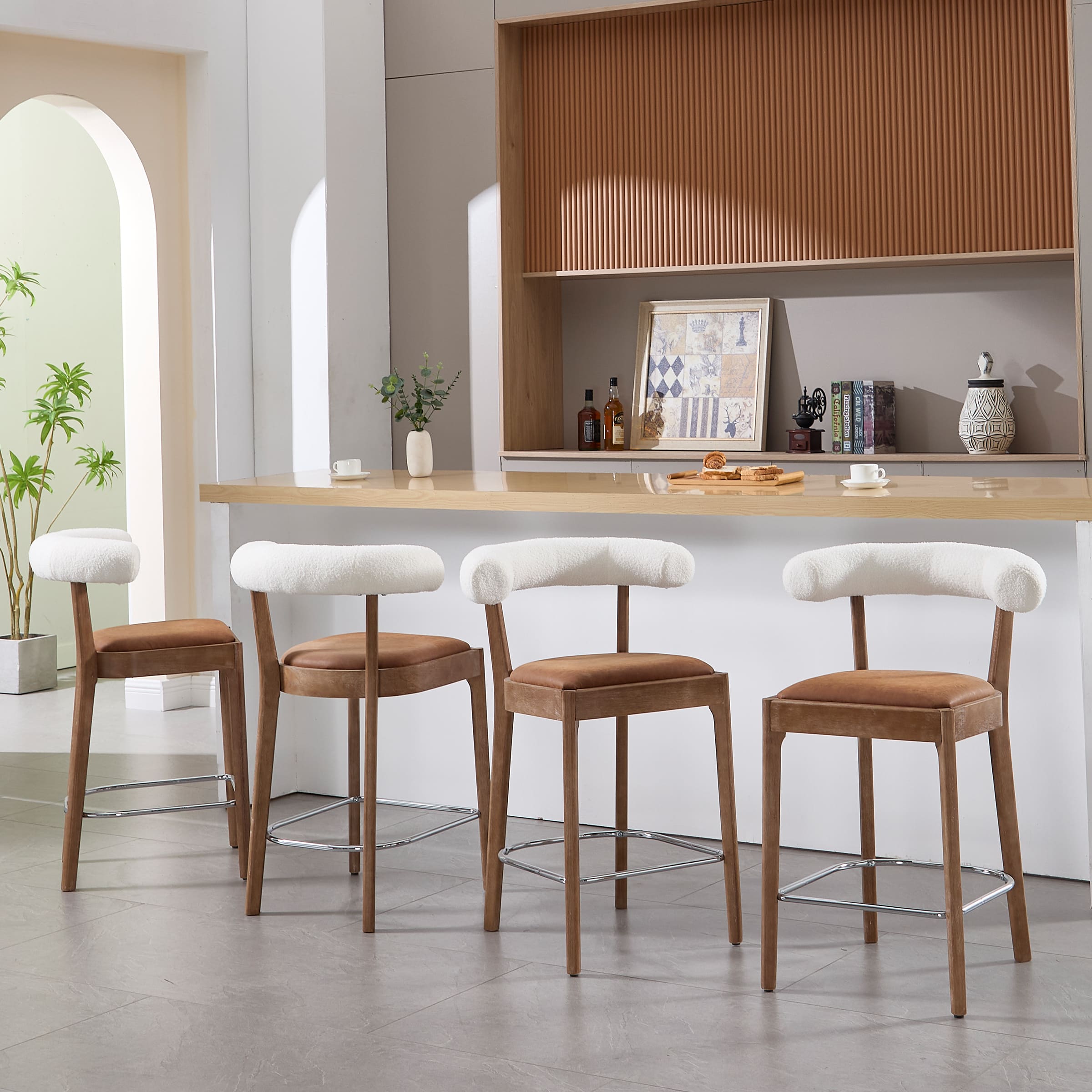 EALSON Modern 27"H Curved Back Counter Stools Set of 2 - 5732CS
