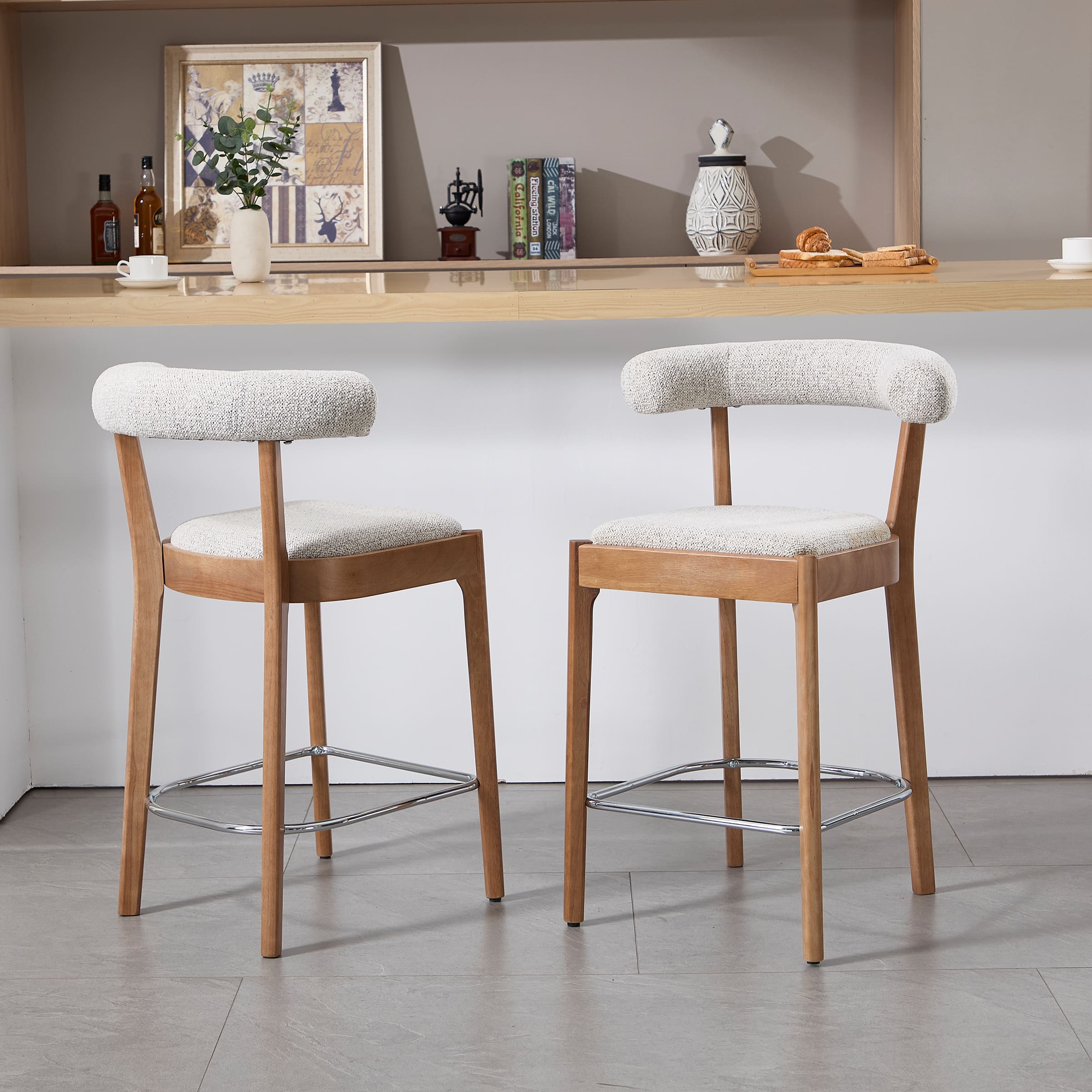 EALSON Modern 27"H Curved Back Counter Stools Set of 2 - 5732CS