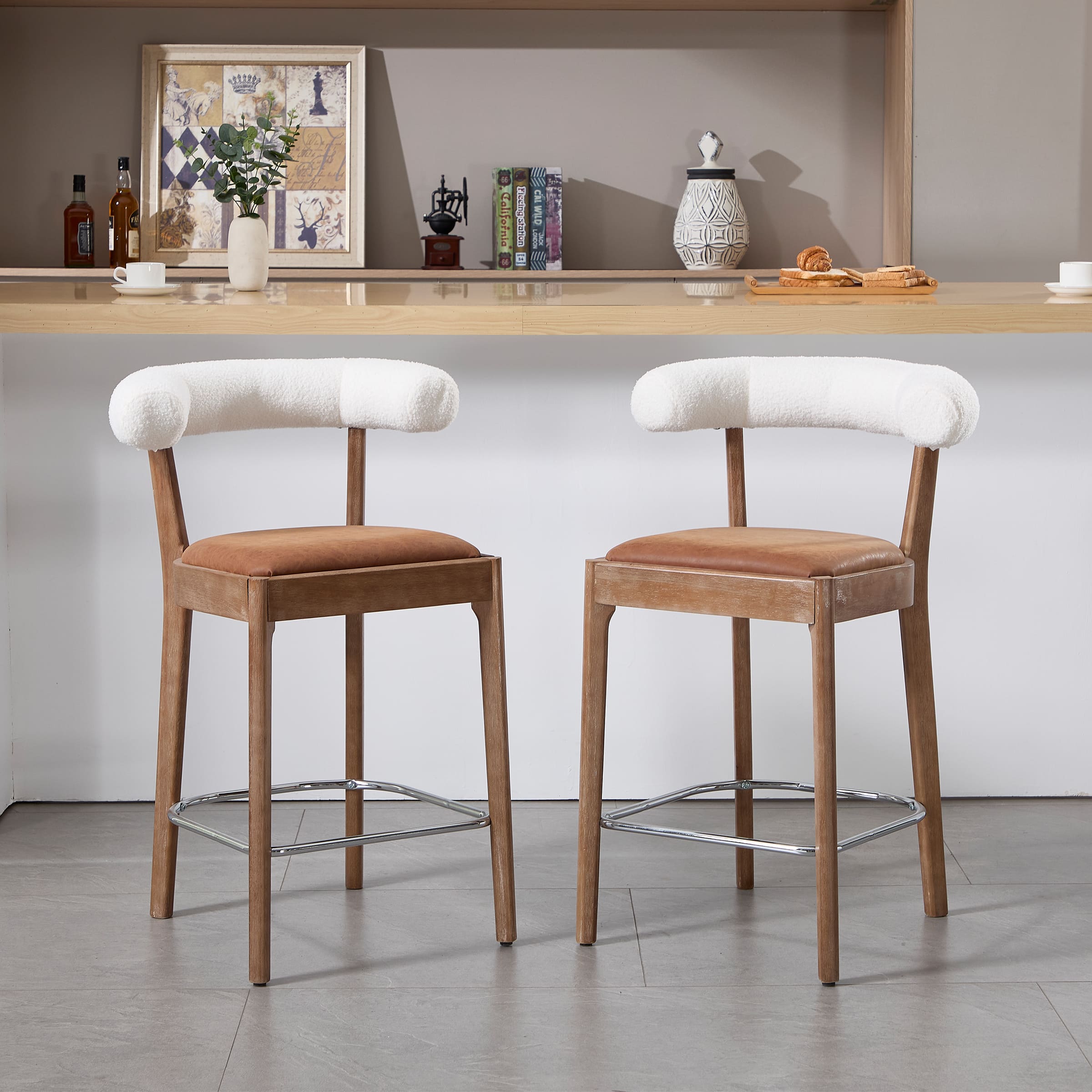 EALSON Modern 27"H Curved Back Counter Stools Set of 2 - 5732CS