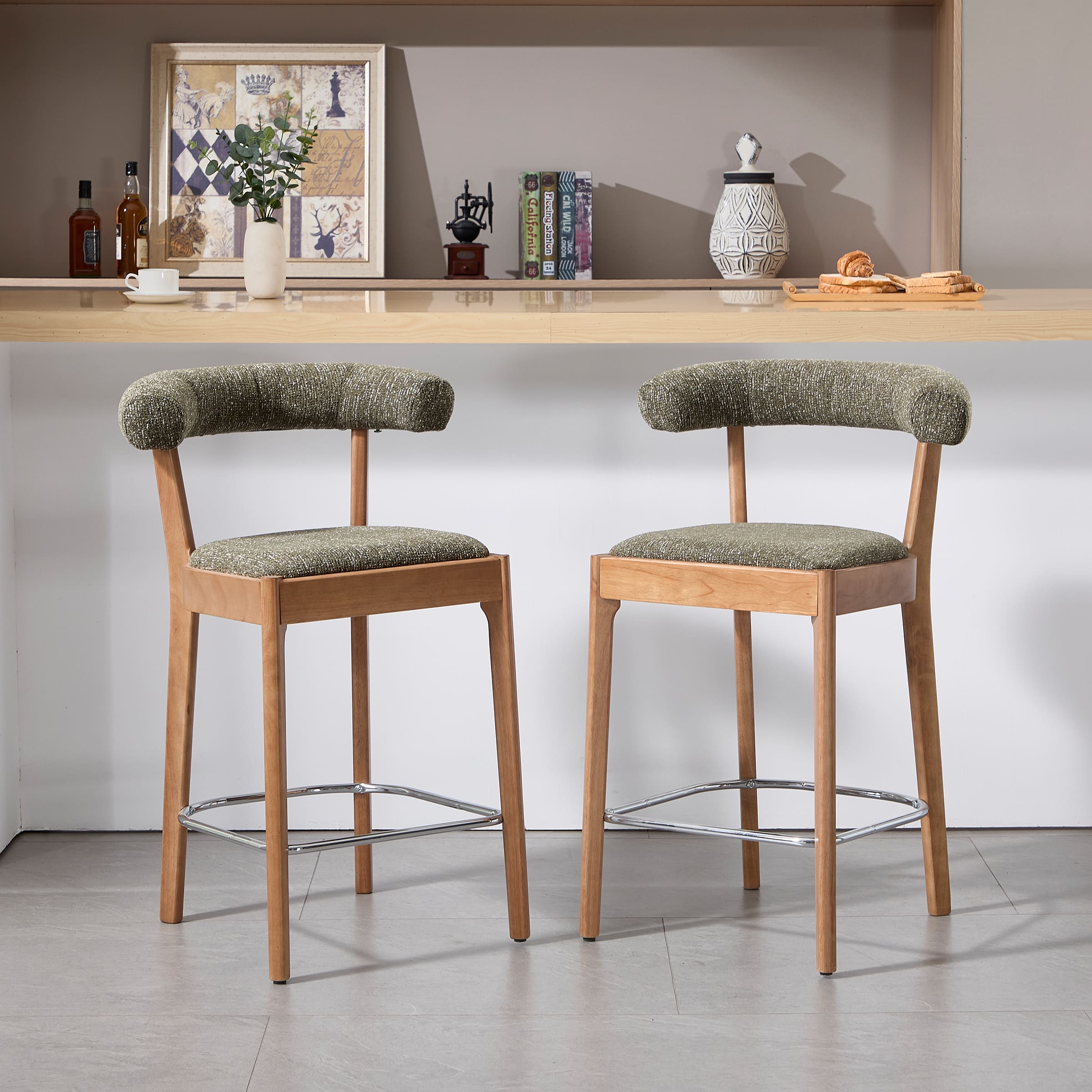 EALSON Modern 27"H Curved Back Counter Stools Set of 2 - 5732CS