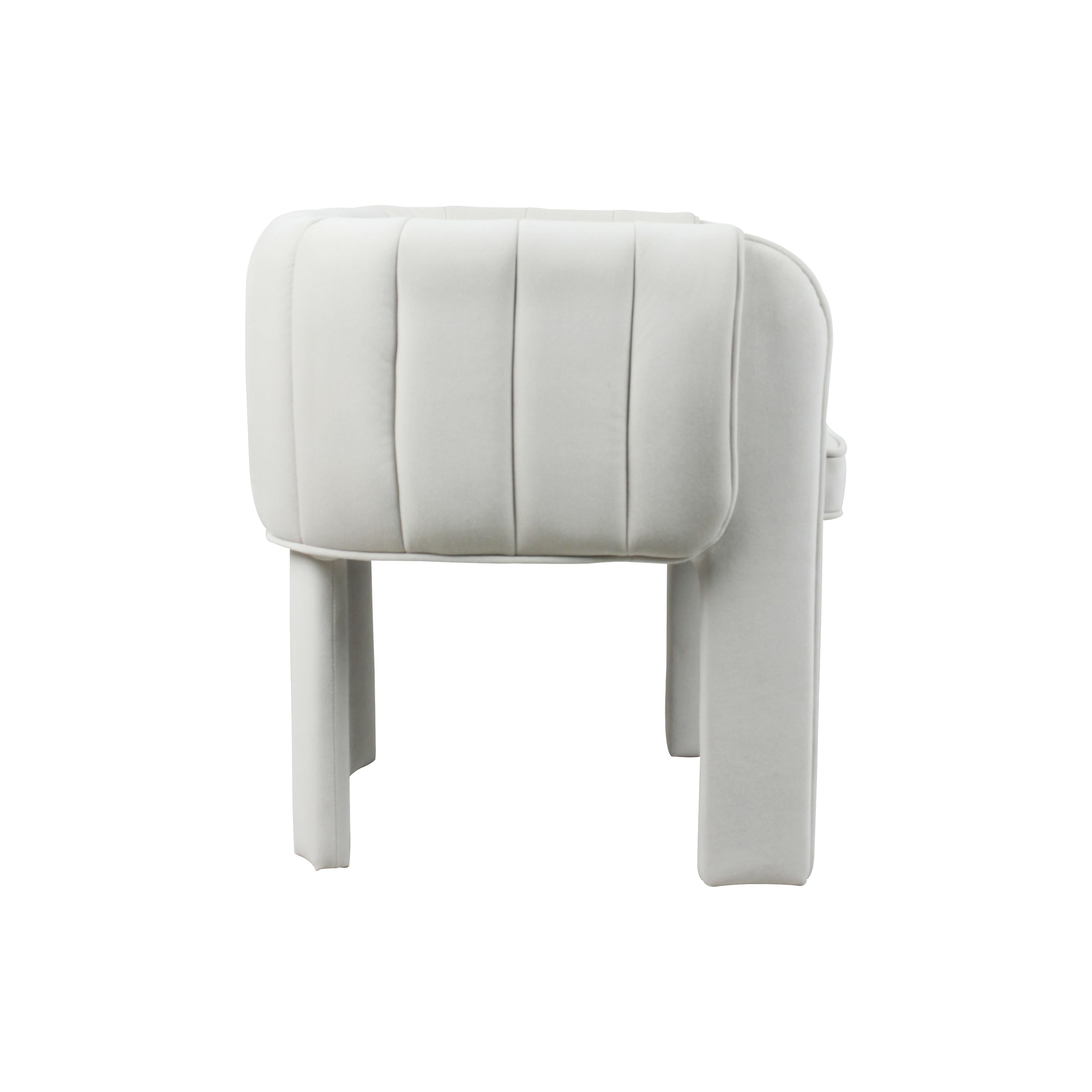 Modern Channel Tufted Velvet Accent Chair with Wrapped Legs