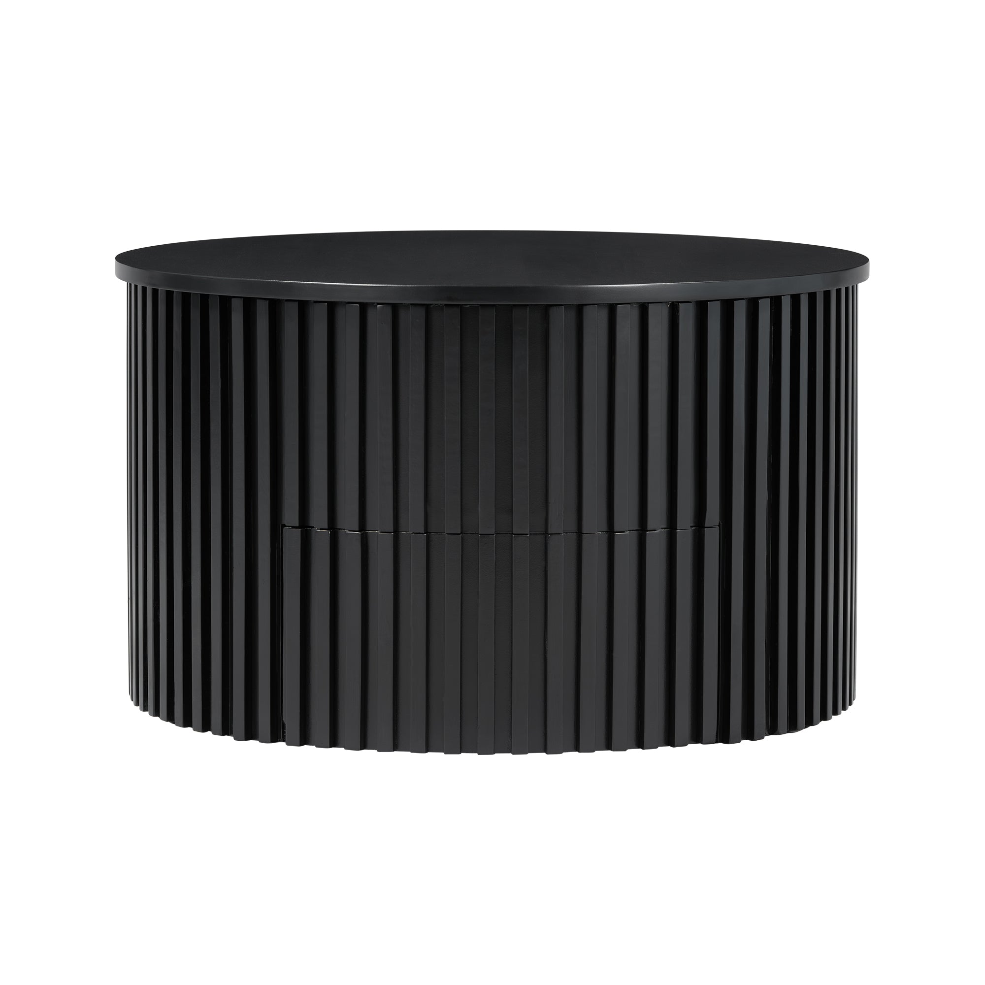 29.8" Round Lift Top Coffee Table with Storage & Fluted Base