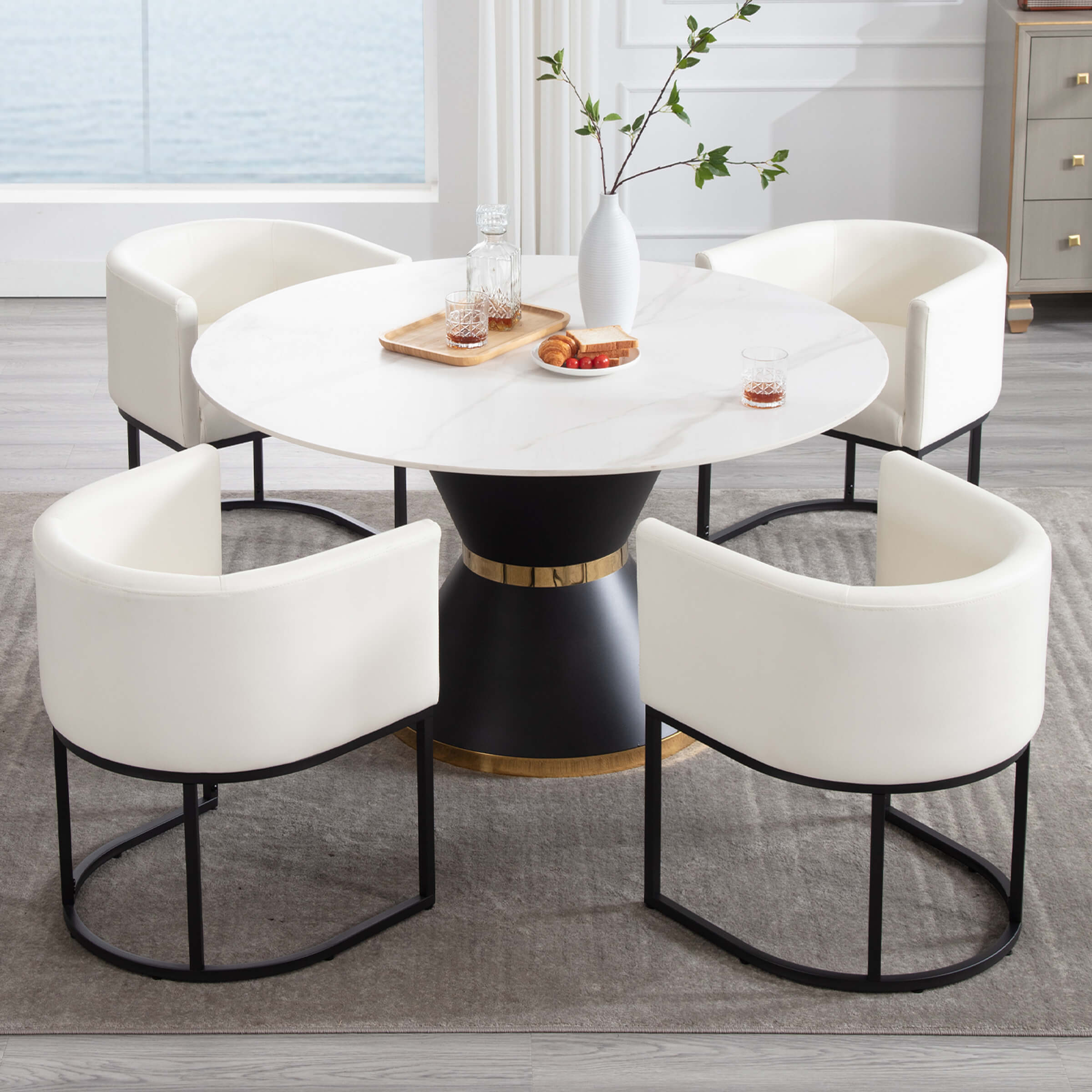 VESCASA Barrel Back Upholstered Dining Chair 1PCS - 1869DC