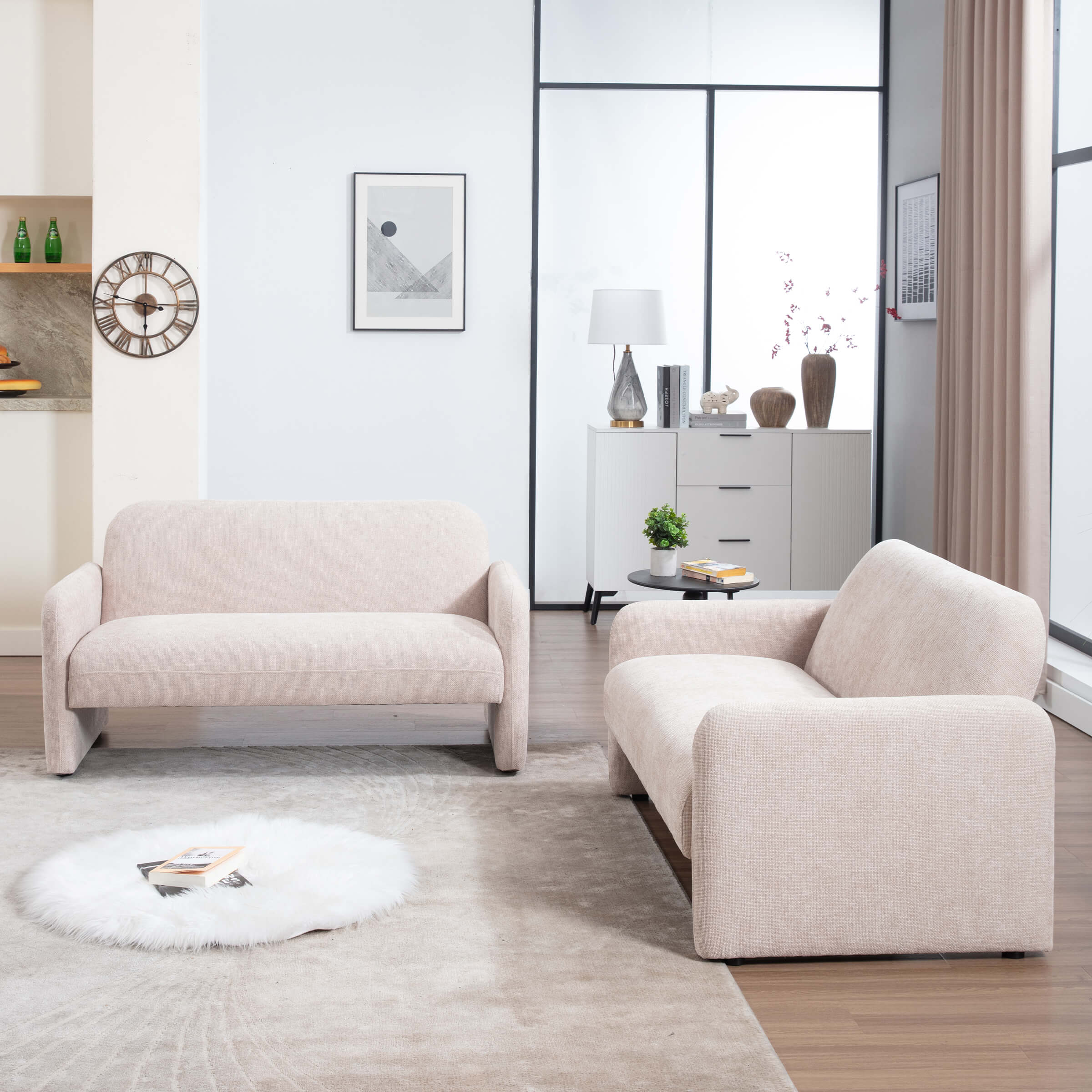 ROCITY 55''W Modern Green Small Couch Love Seat Sofa - 1024SF