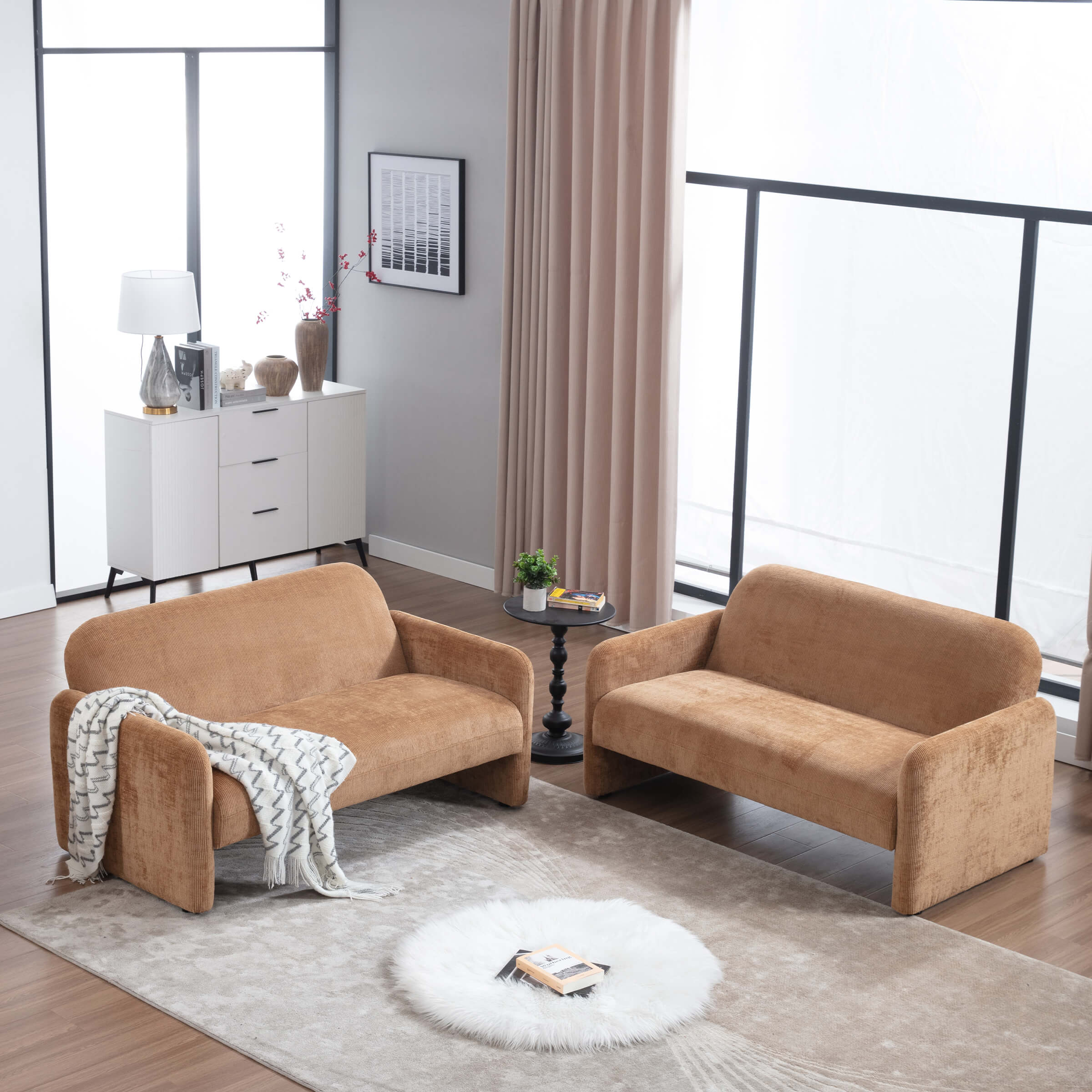 ROCITY 55''W Modern Green Small Couch Love Seat Sofa - 1024SF