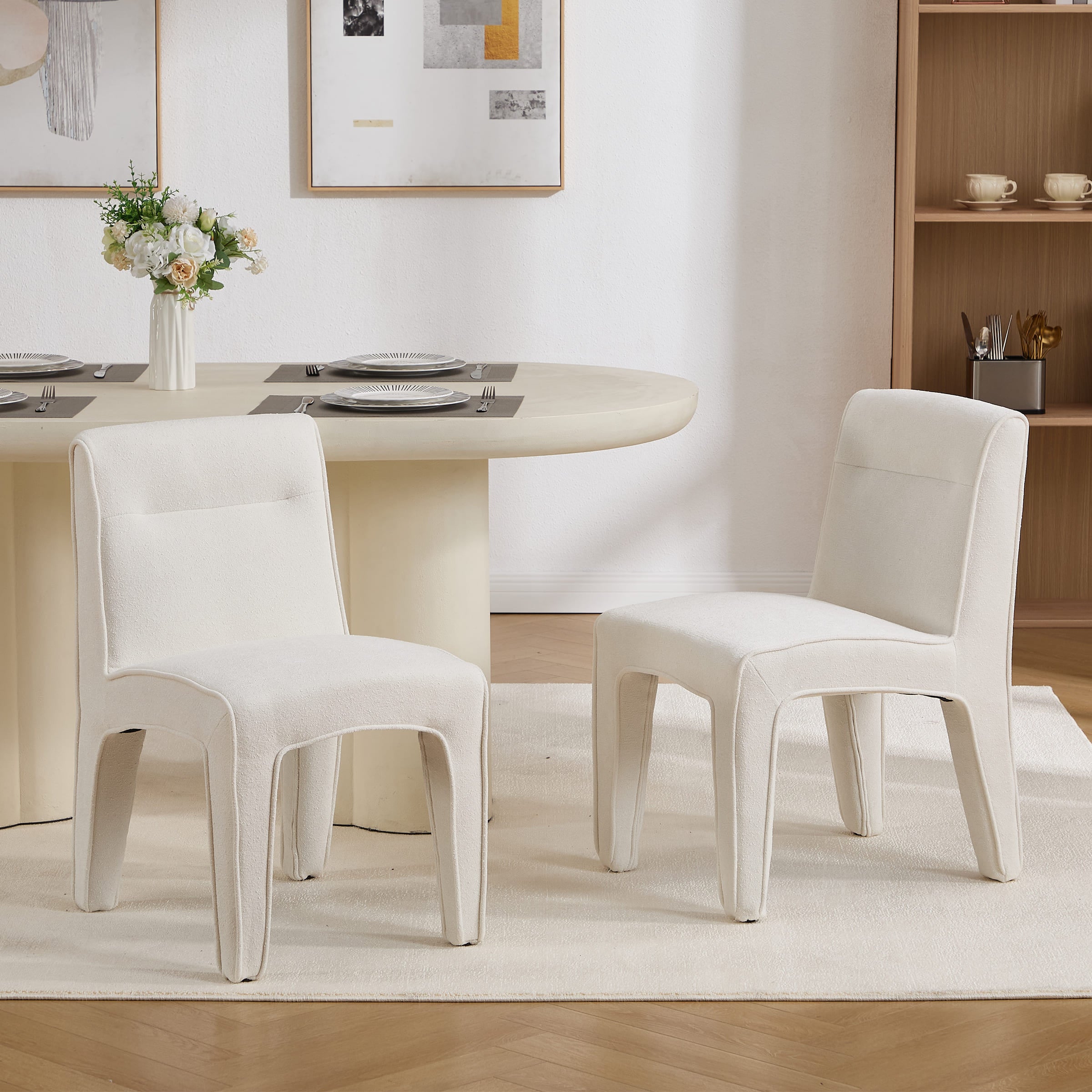 ROCITY Modern Minimalist Armless Dining Chairs Set of 2 - 6614DC