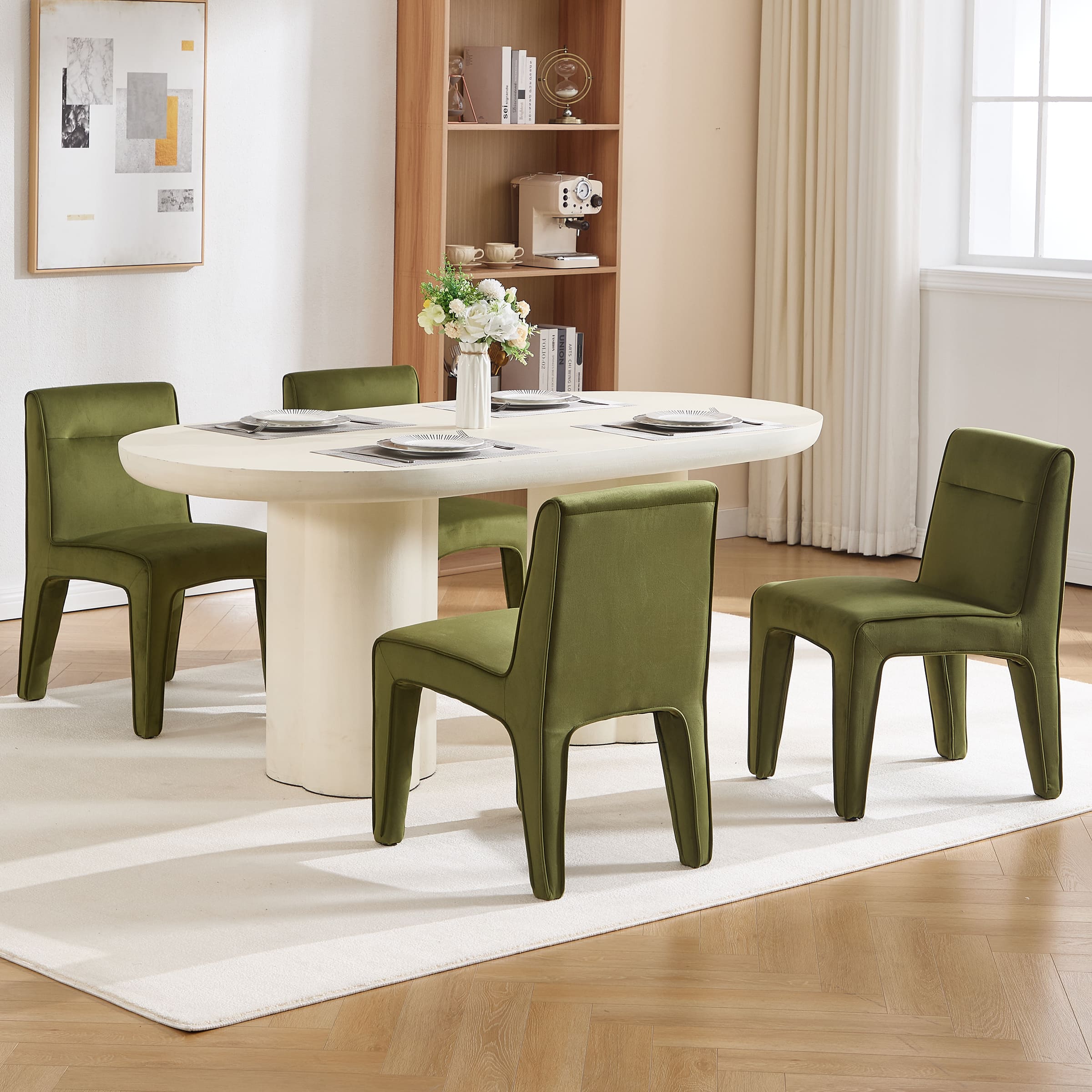 ROCITY Modern Minimalist Armless Dining Chairs Set of 2 - 6614DC