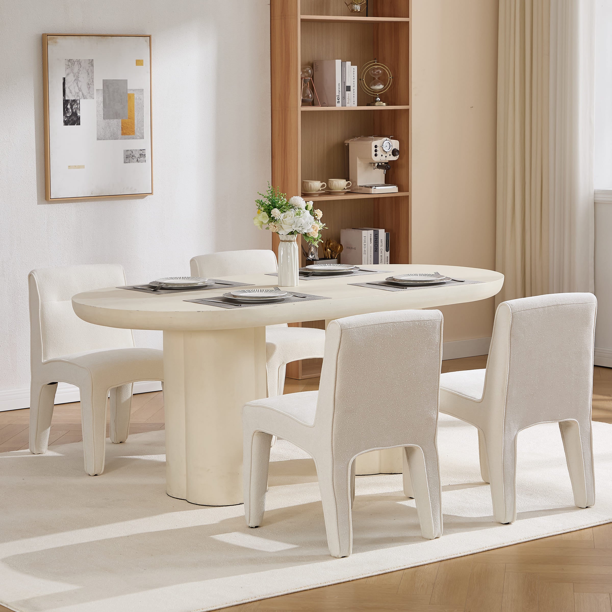 ROCITY Modern Minimalist Armless Dining Chairs Set of 2 - 6614DC