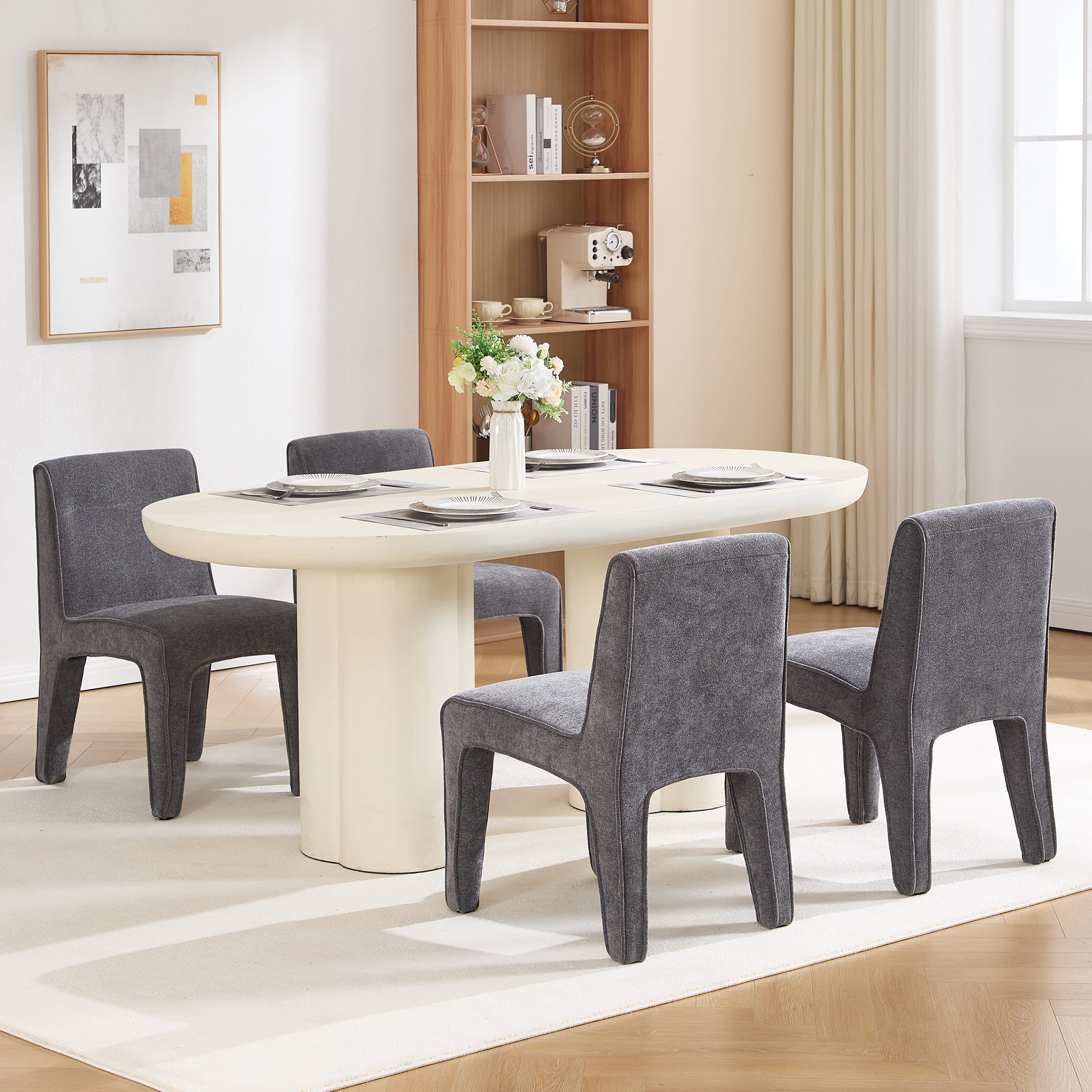ROCITY Modern Minimalist Armless Dining Chairs Set of 2 - 6614DC
