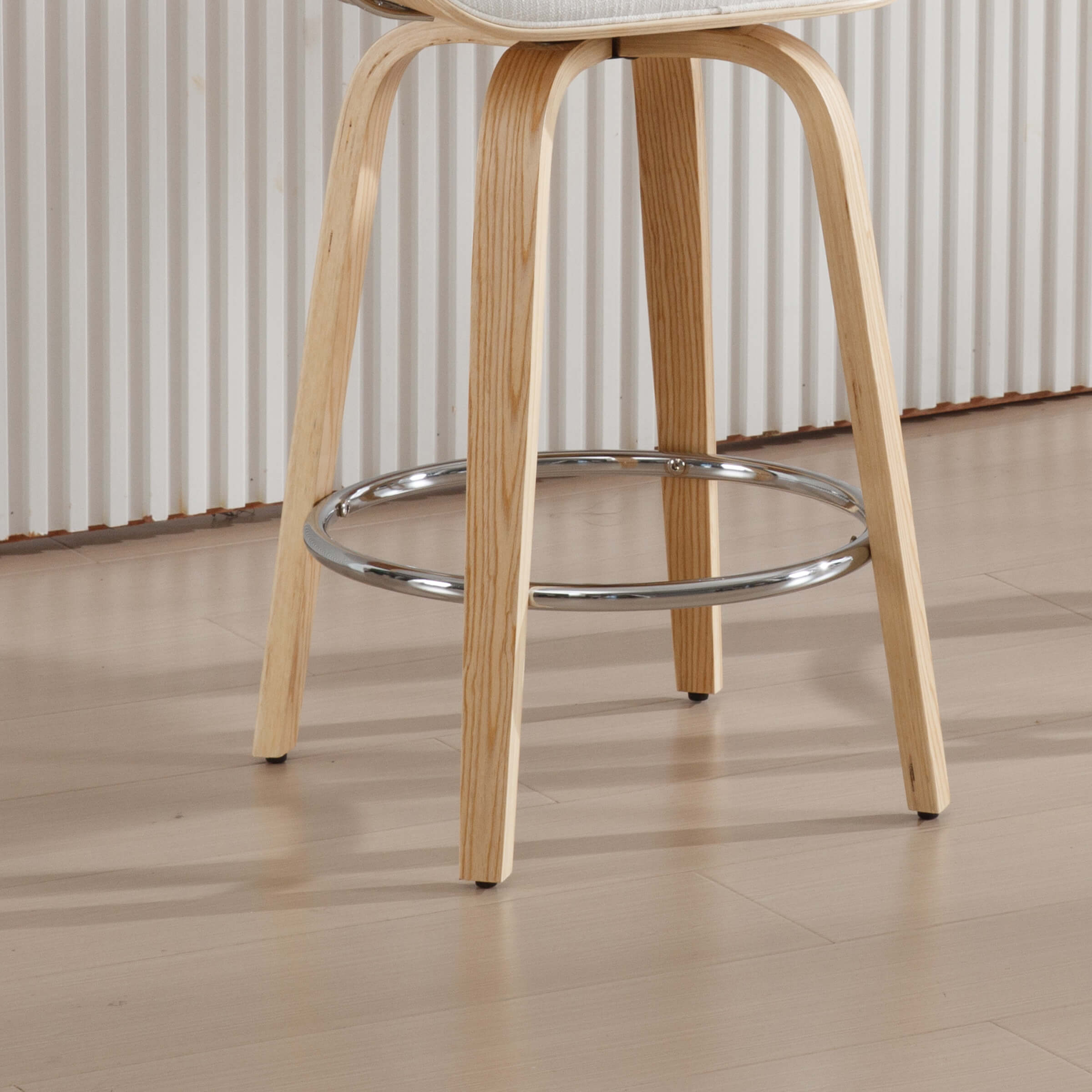 VESCASA 26"H Swivel Wood Legs Counter Stools Set of 2 - 3111CS
