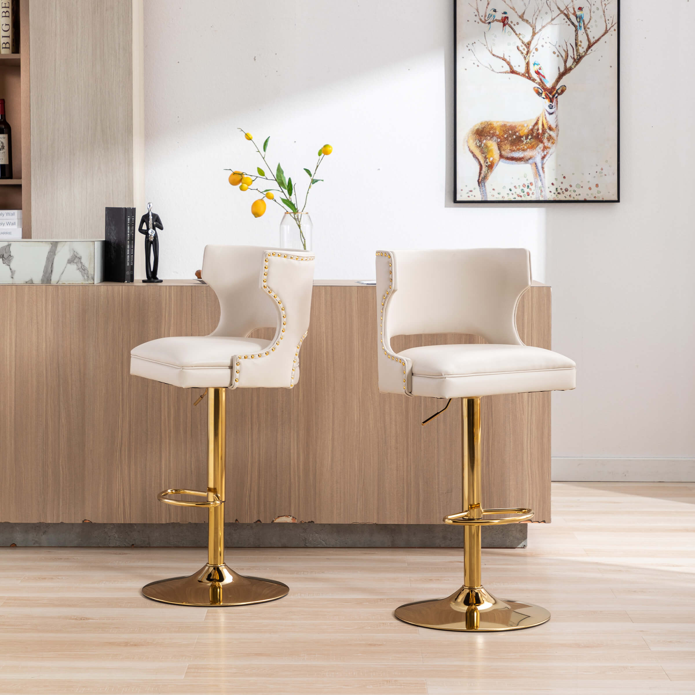 CHICAURA Modern Swivel Bar Stools with Back Set of 2 - X118AB