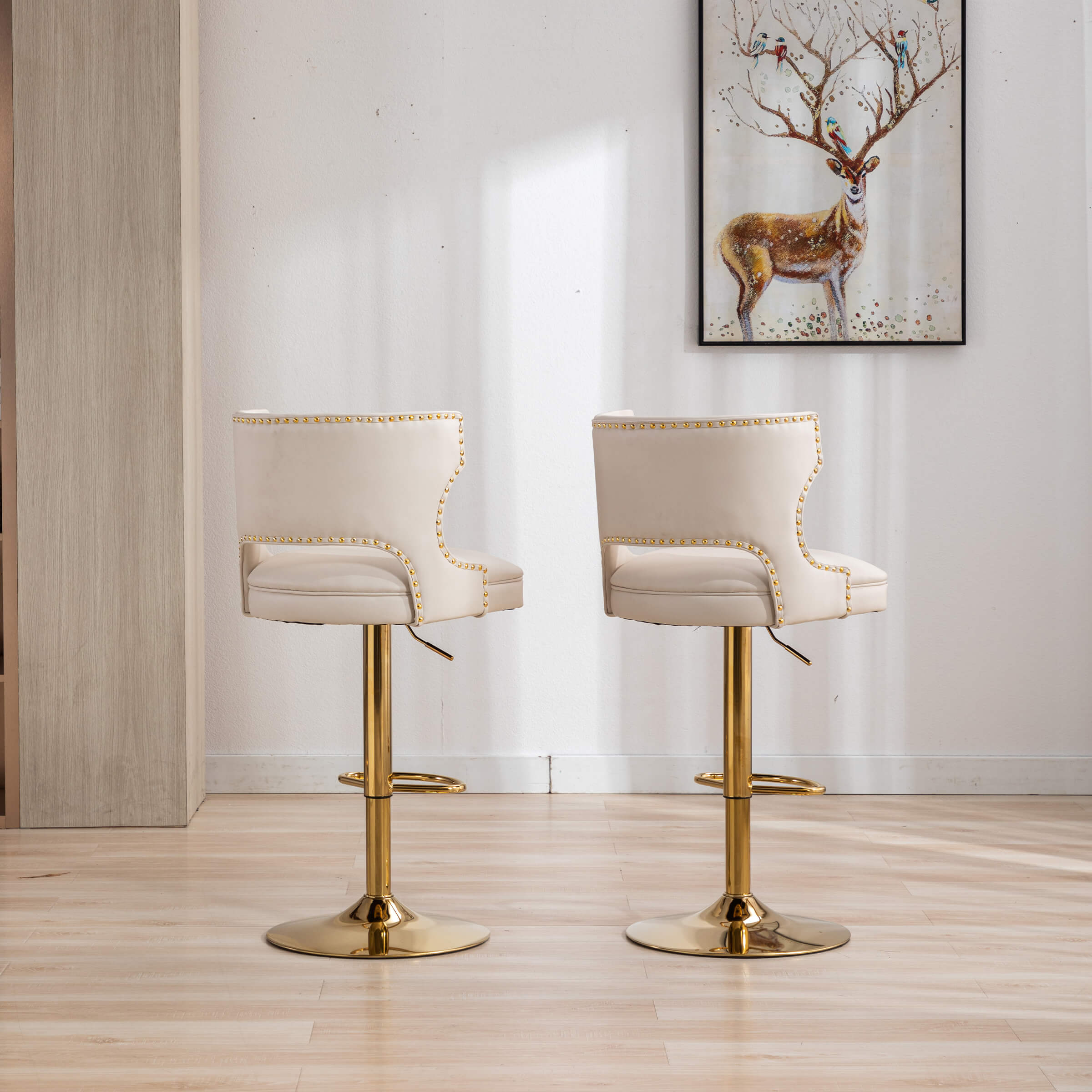 CHICAURA Modern Swivel Bar Stools with Back Set of 2 - X118AB